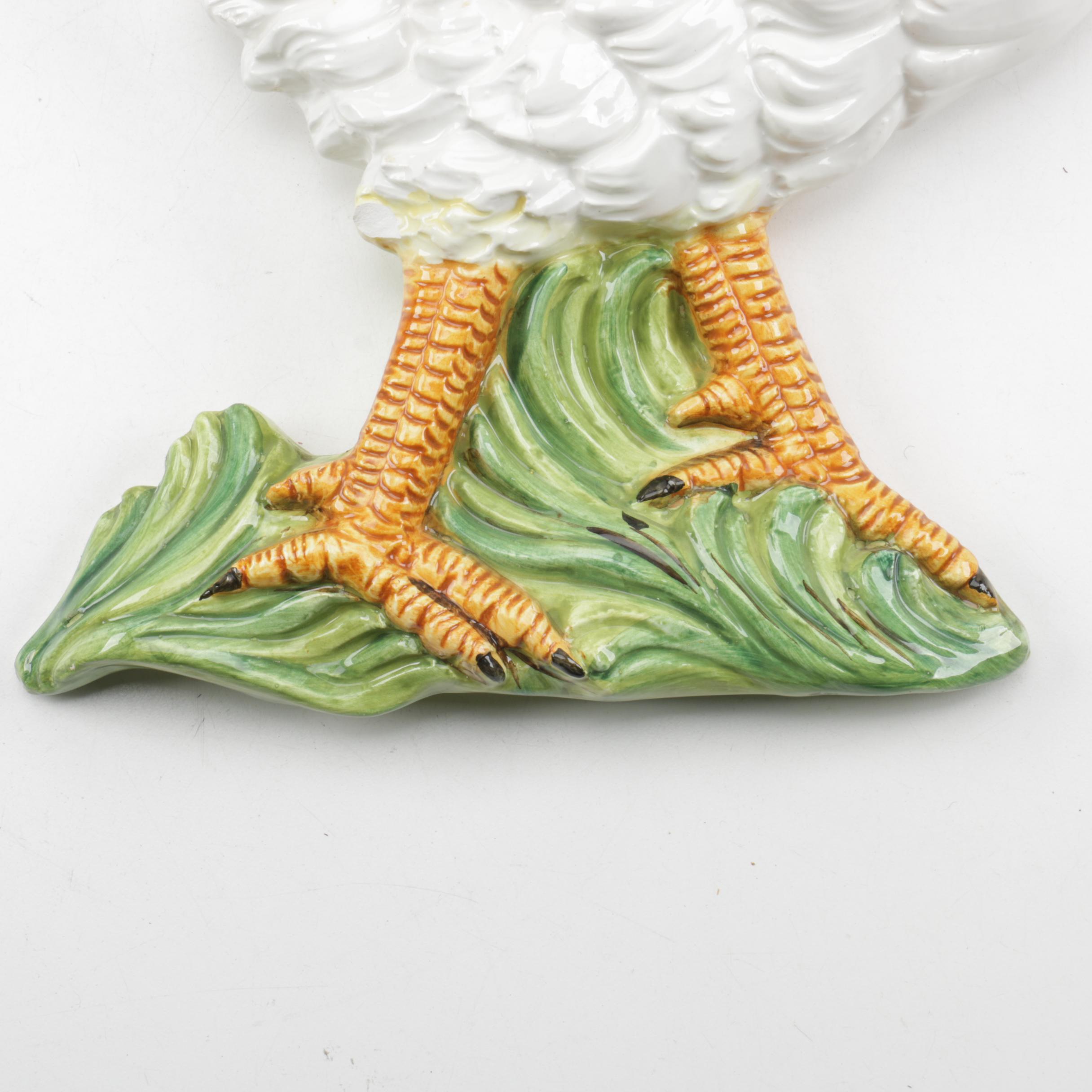 Italian Made Ceramic Rooster Figurine from Bassano