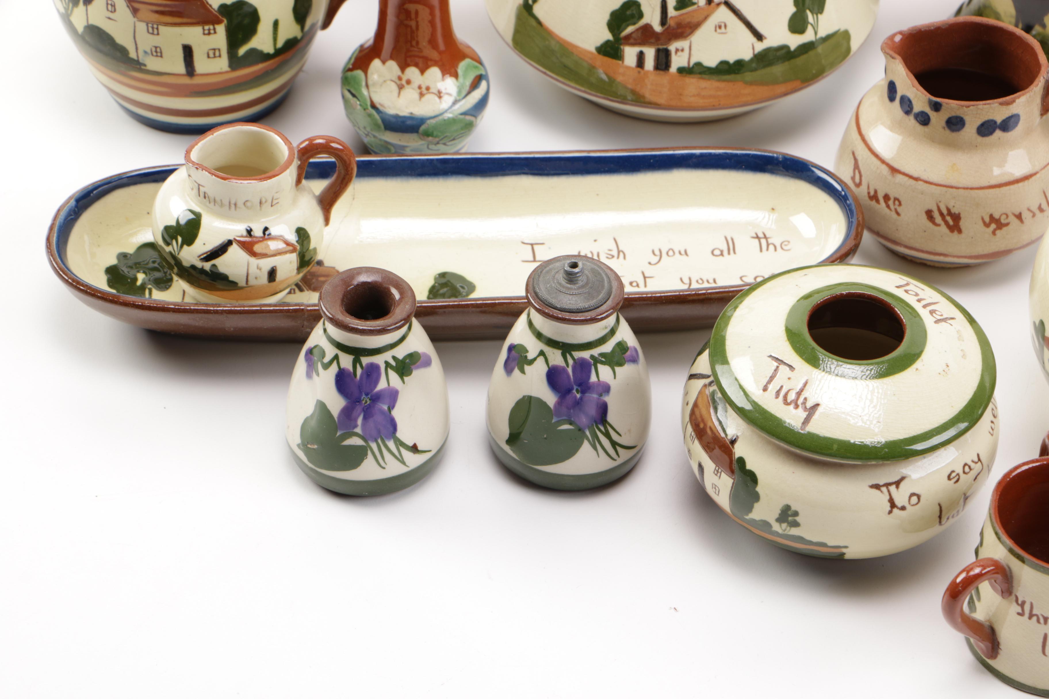 Collection of Watcombe Torquay Pottery "Motto Ware"