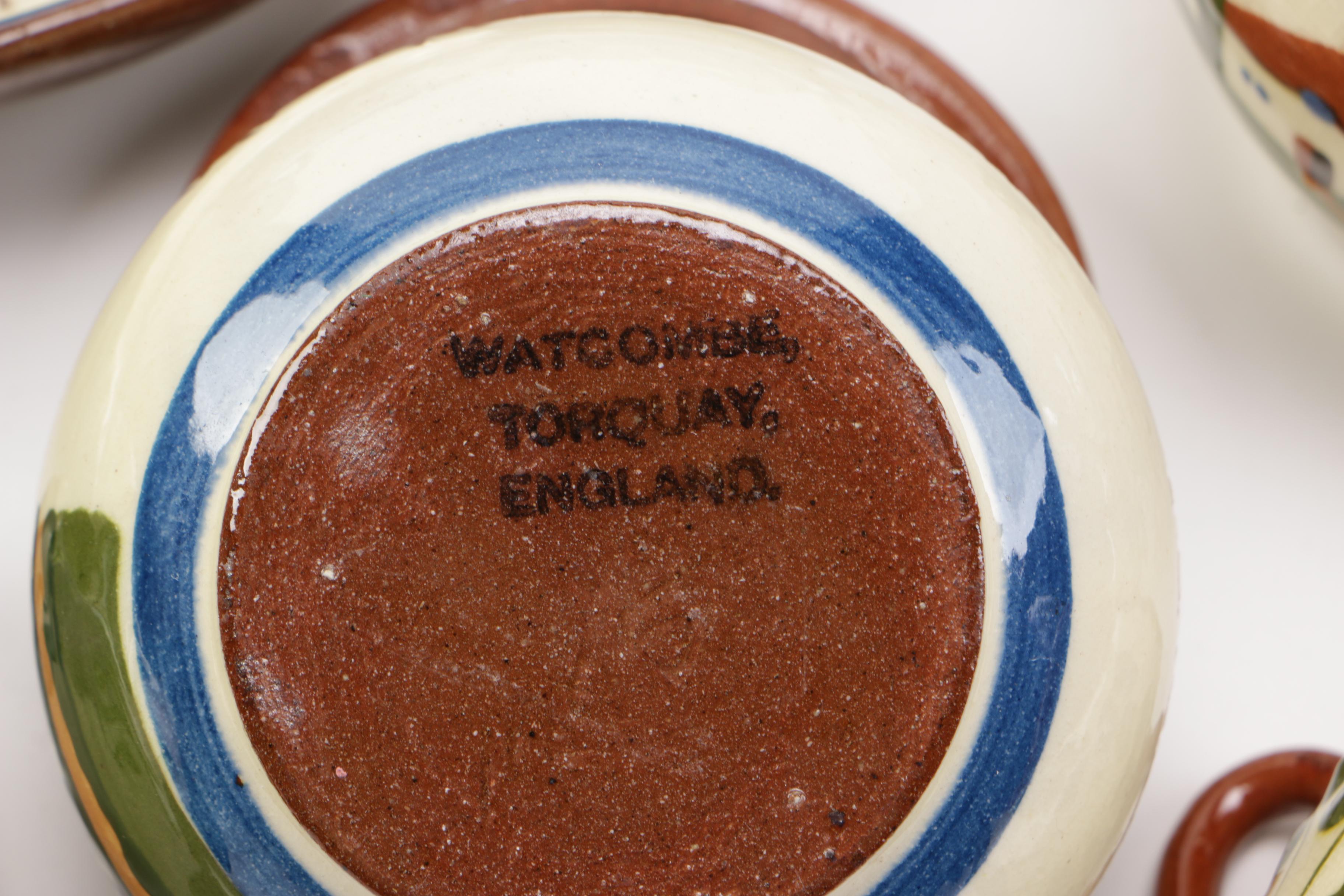 Collection of Watcombe Torquay Pottery "Motto Ware"