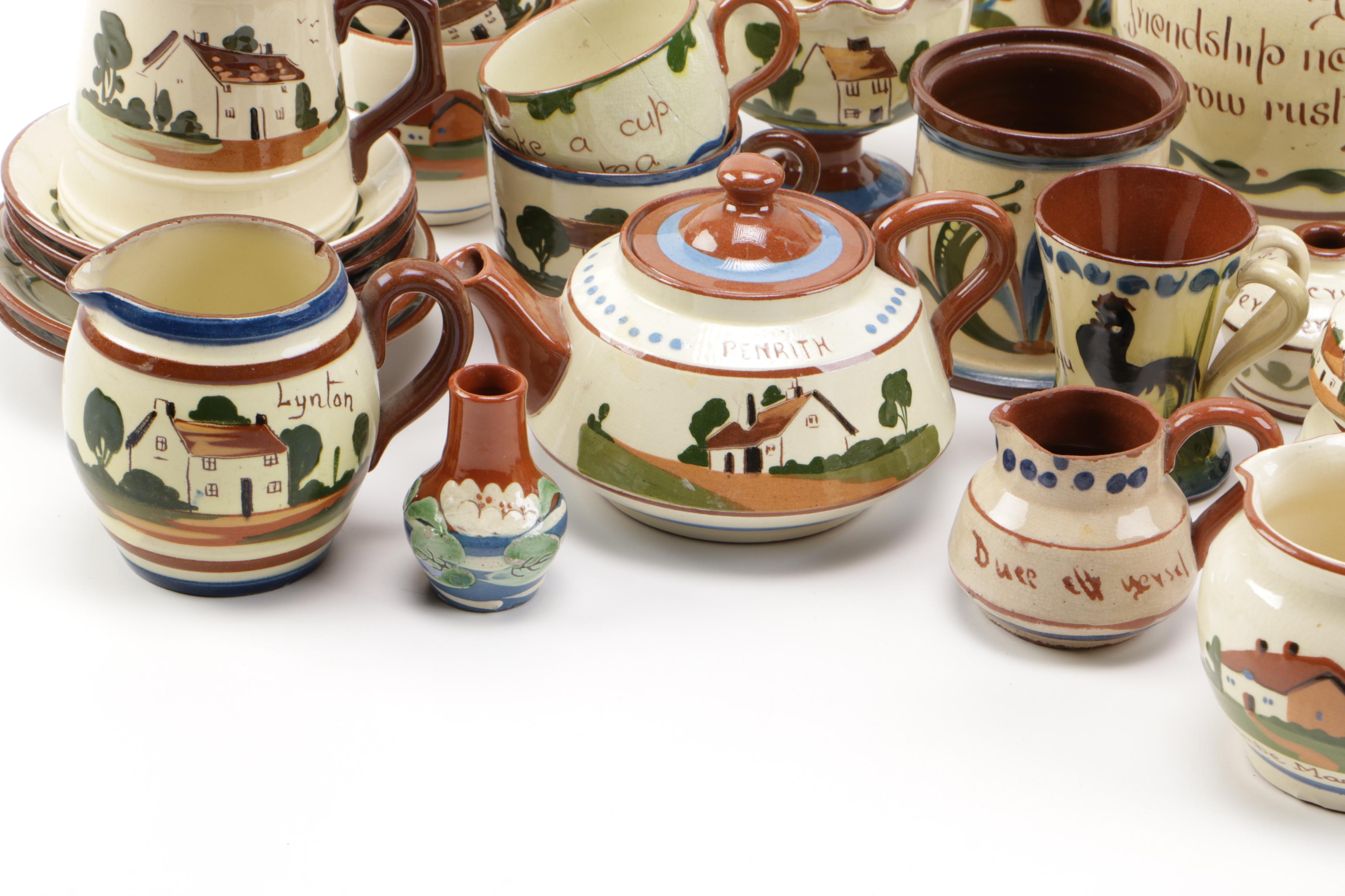 Collection of Watcombe Torquay Pottery "Motto Ware"