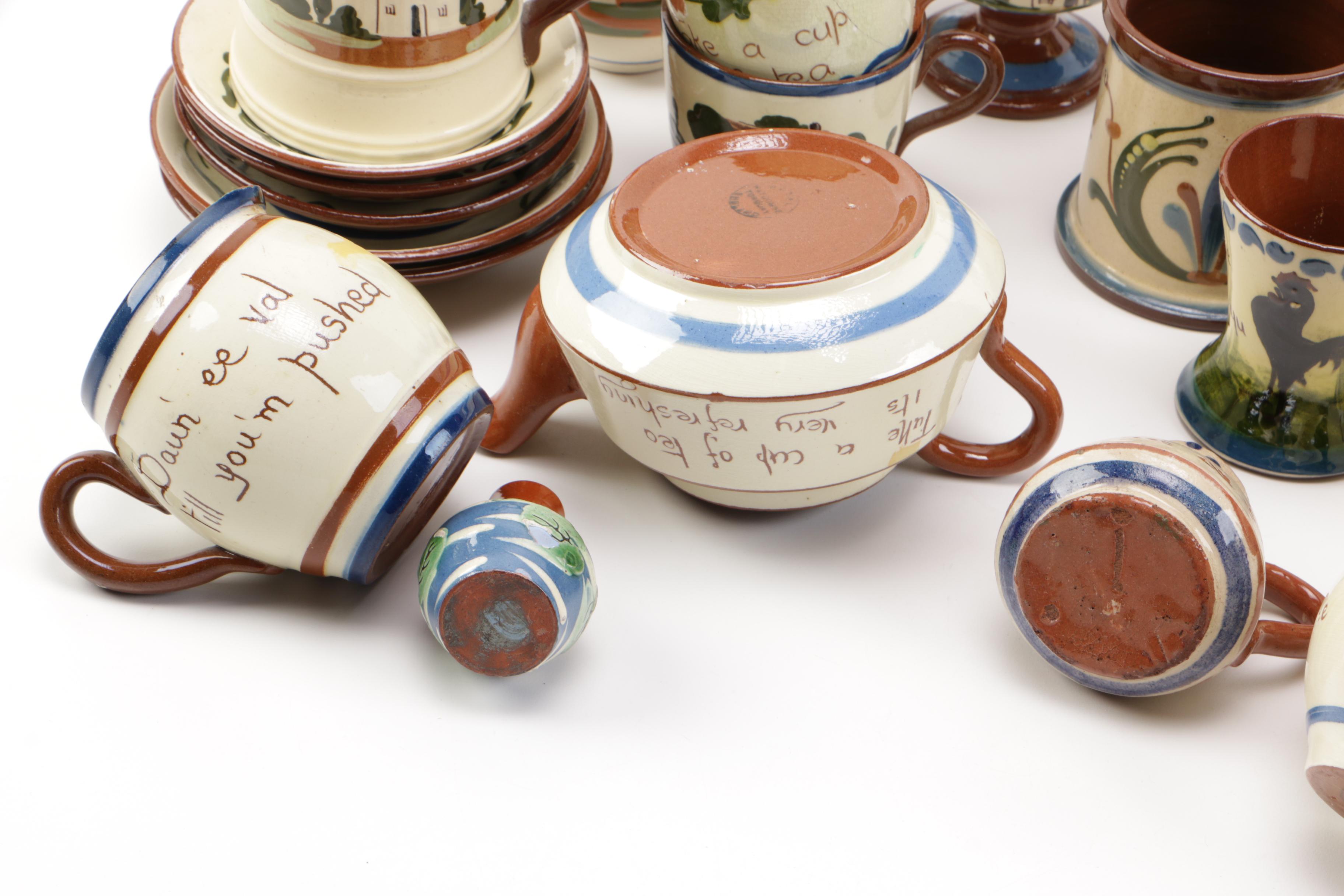 Collection of Watcombe Torquay Pottery "Motto Ware"