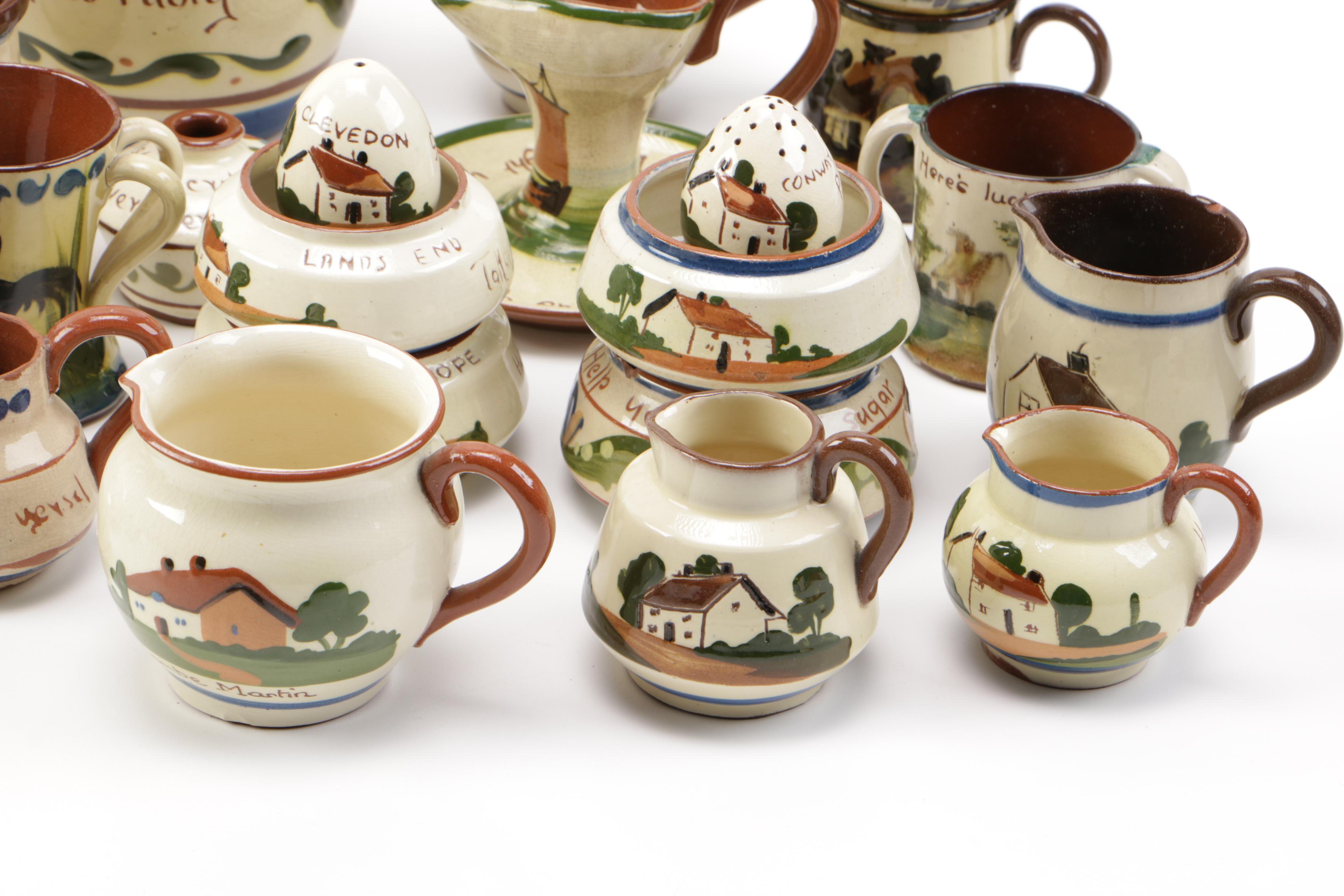 Collection of Watcombe Torquay Pottery "Motto Ware"