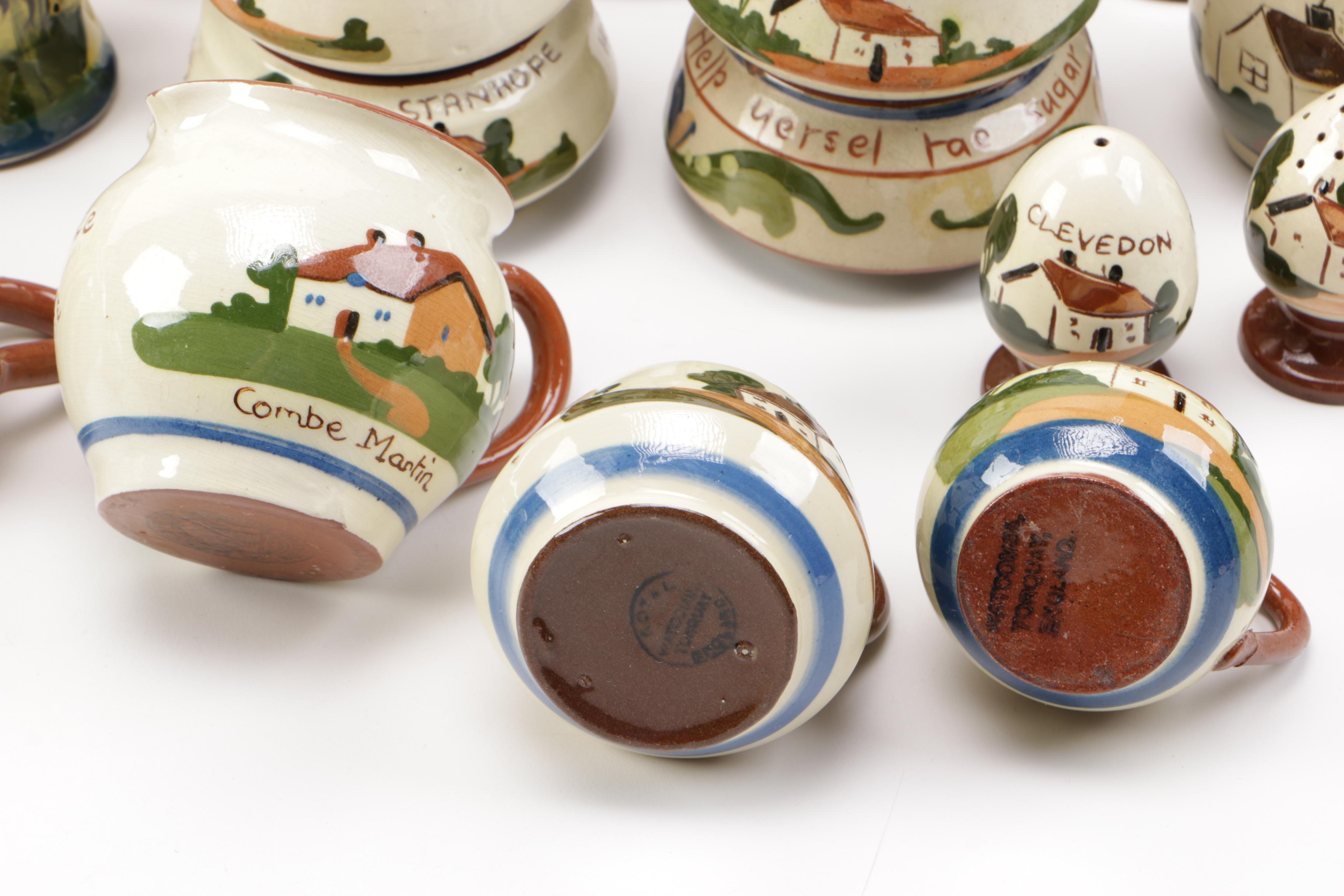 Collection of Watcombe Torquay Pottery "Motto Ware"