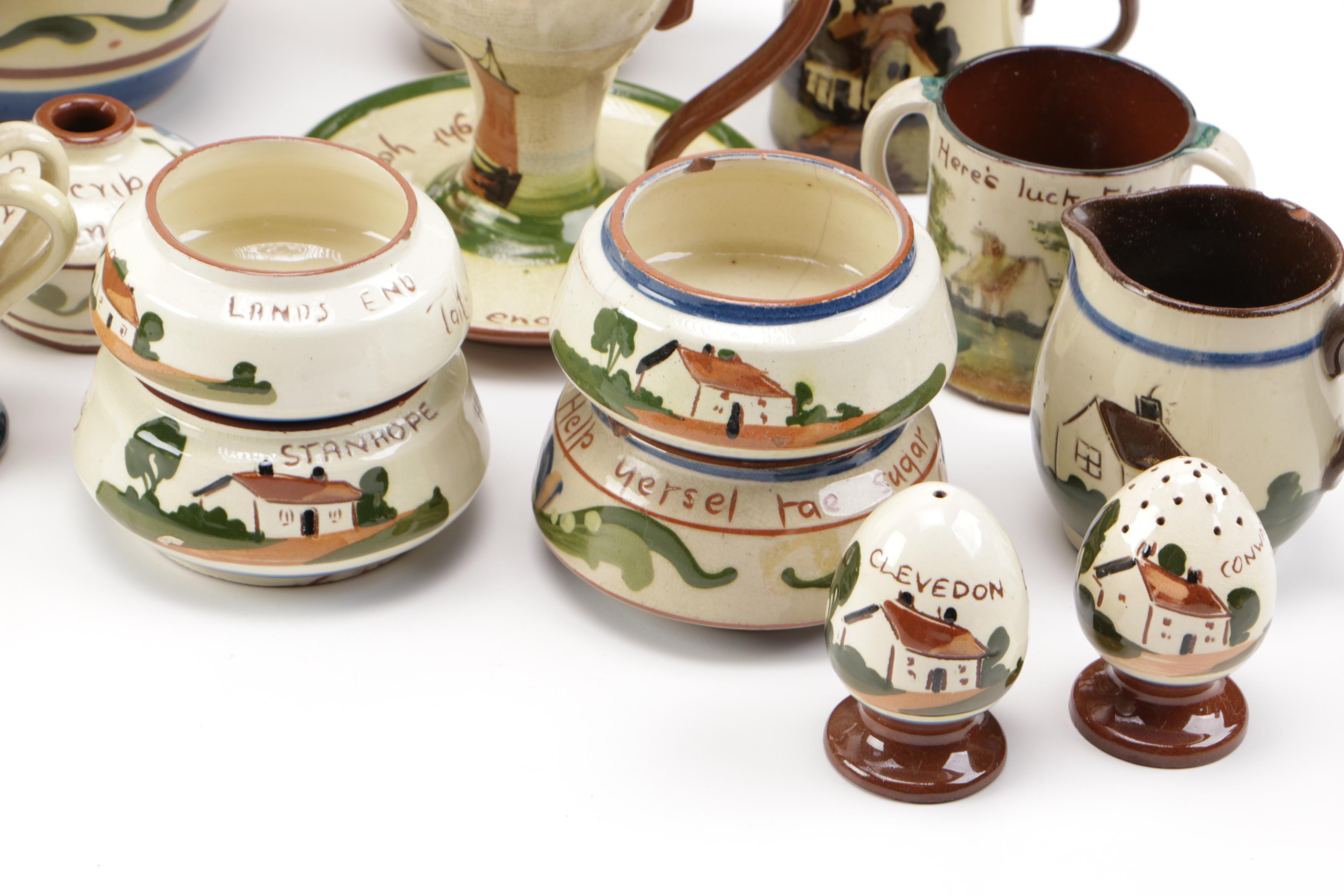 Collection of Watcombe Torquay Pottery "Motto Ware"