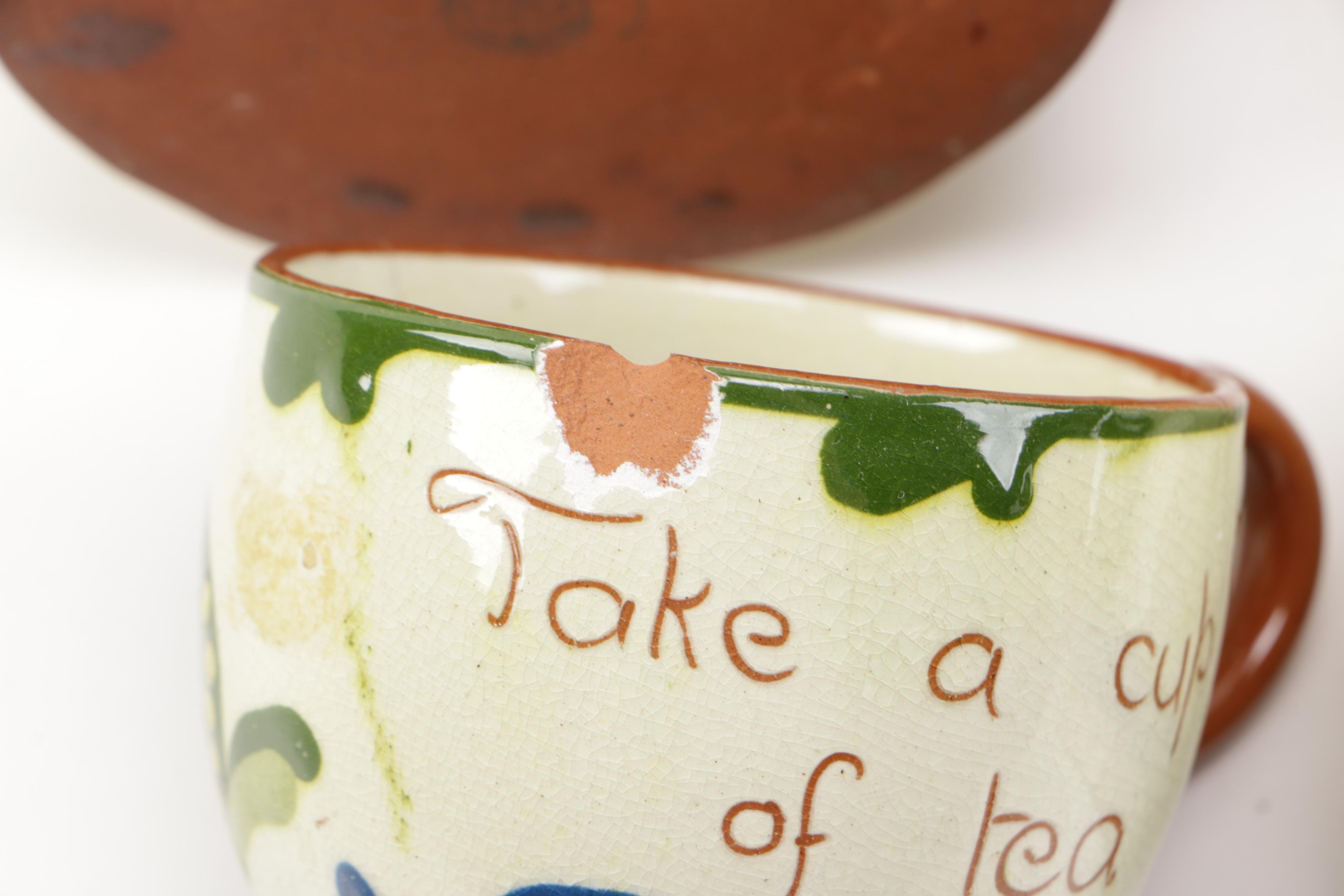 Collection of Watcombe Torquay Pottery "Motto Ware"