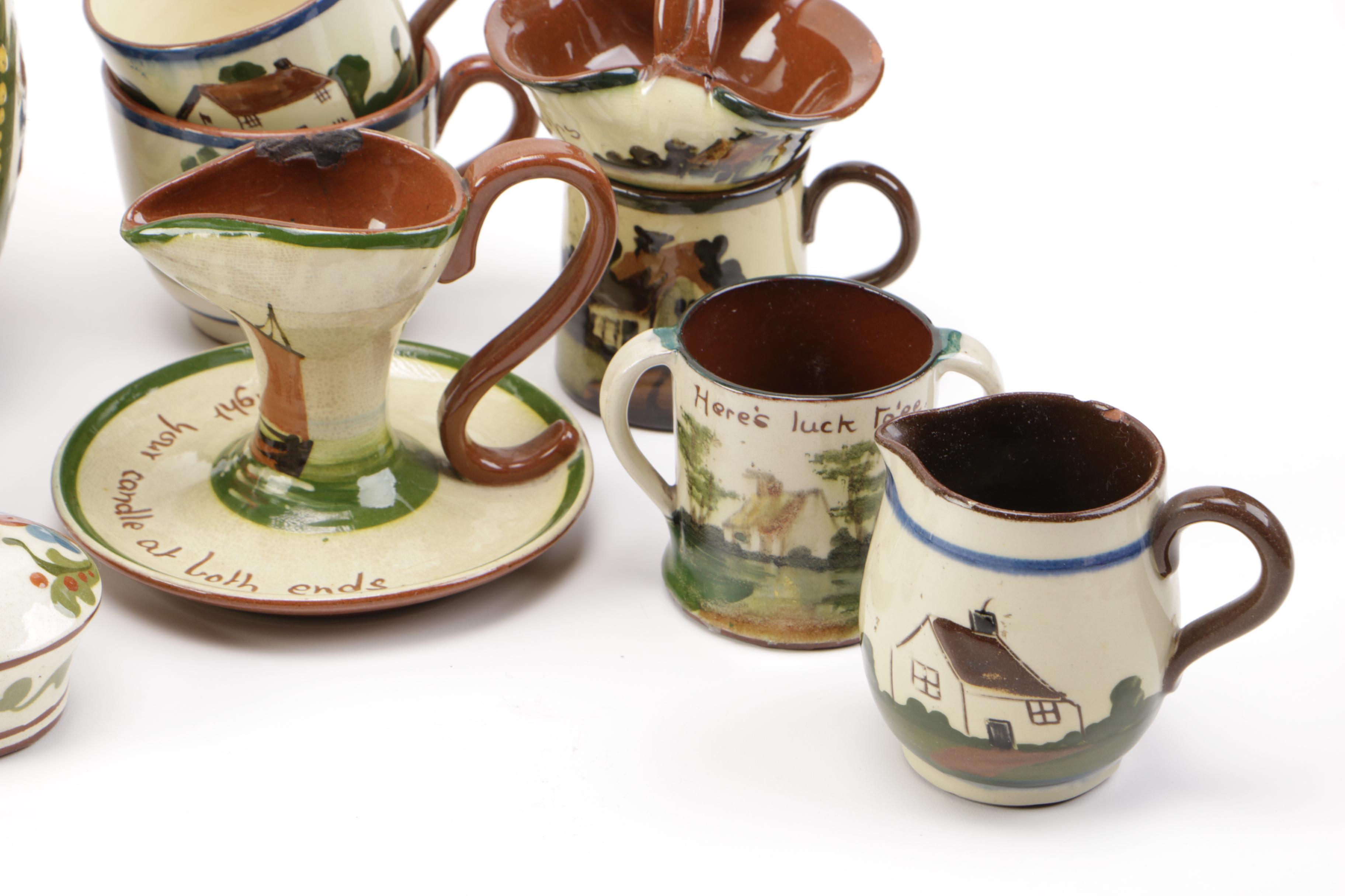 Collection of Watcombe Torquay Pottery "Motto Ware"