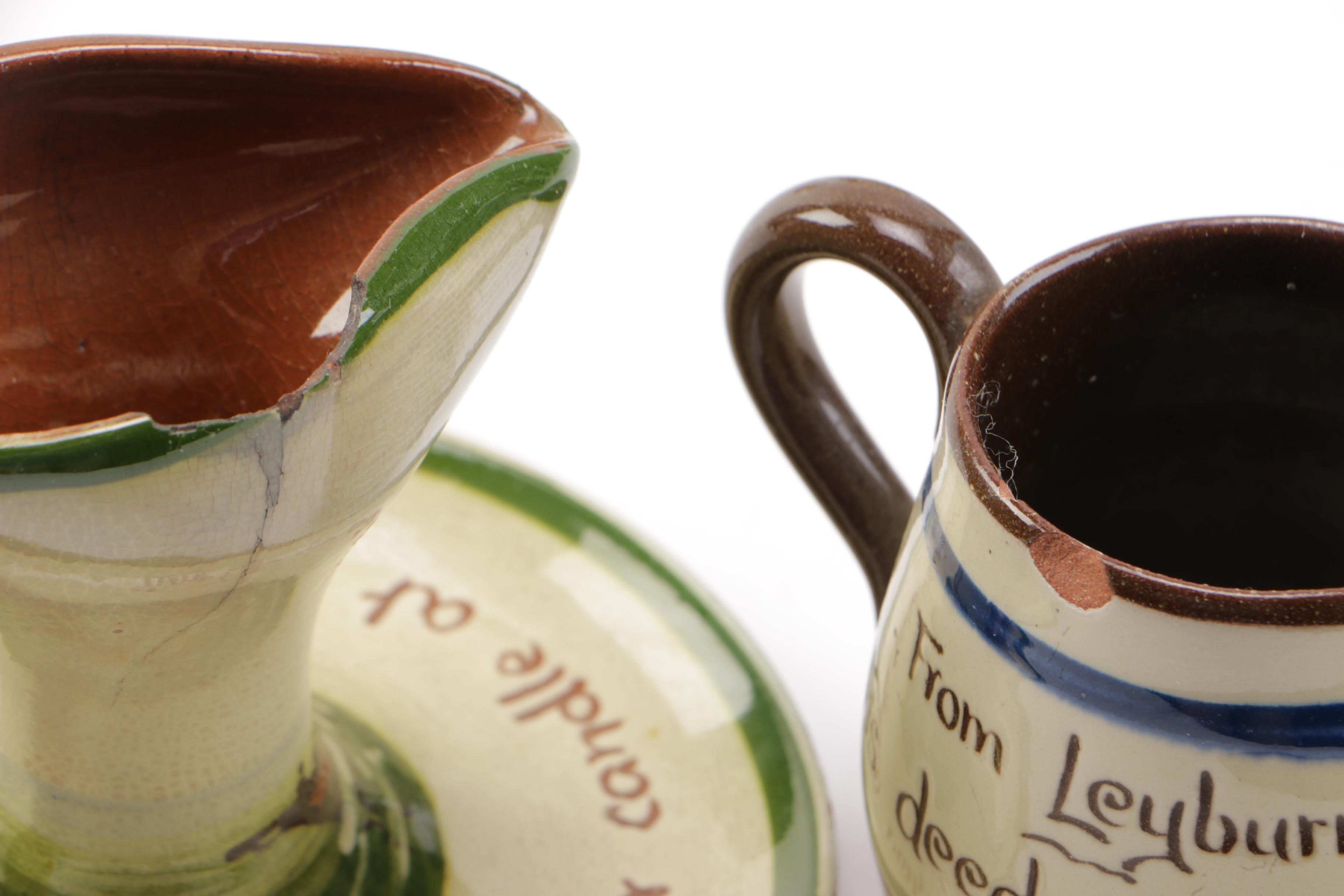 Collection of Watcombe Torquay Pottery "Motto Ware"