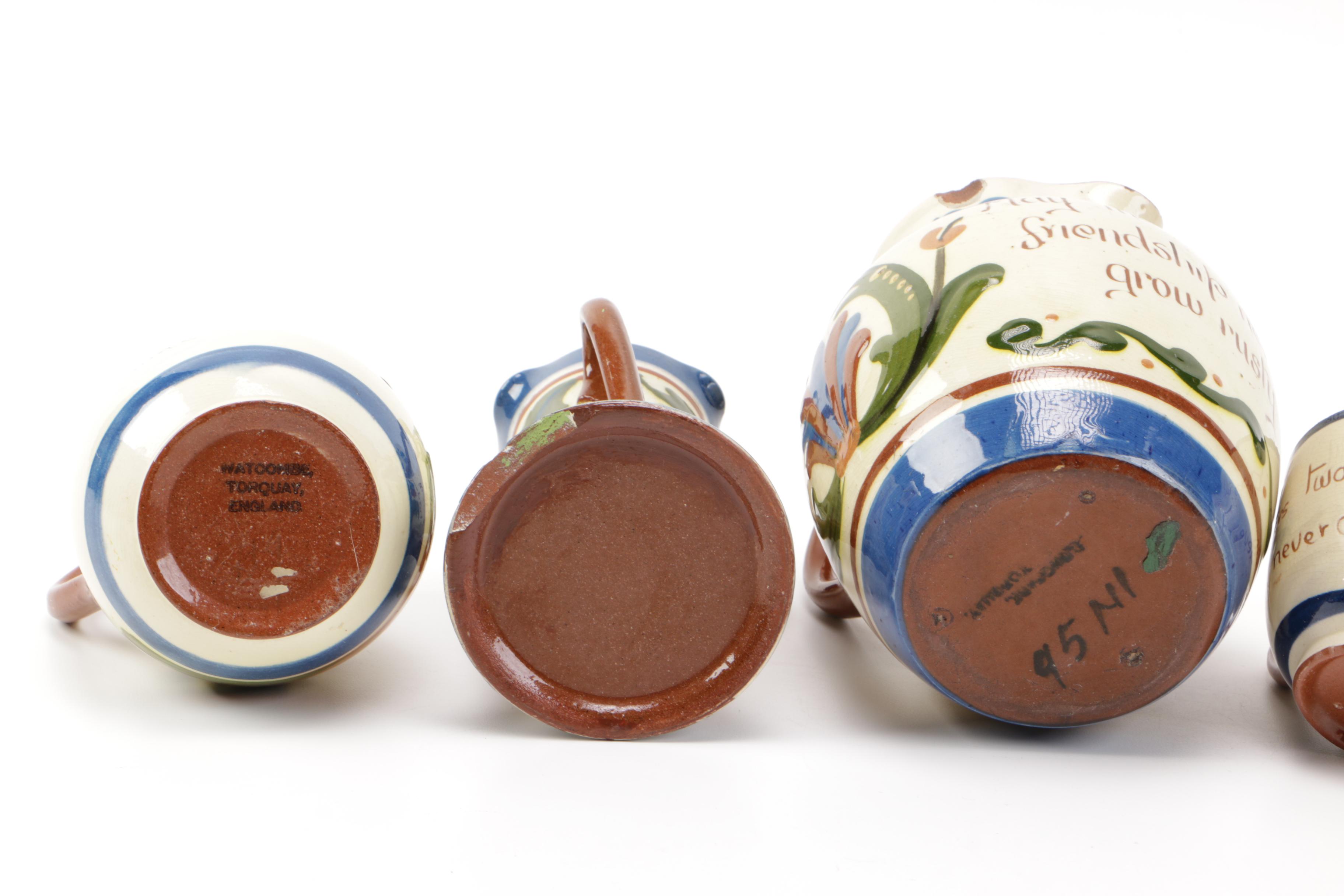 Collection of Watcombe Torquay Pottery "Motto Ware"