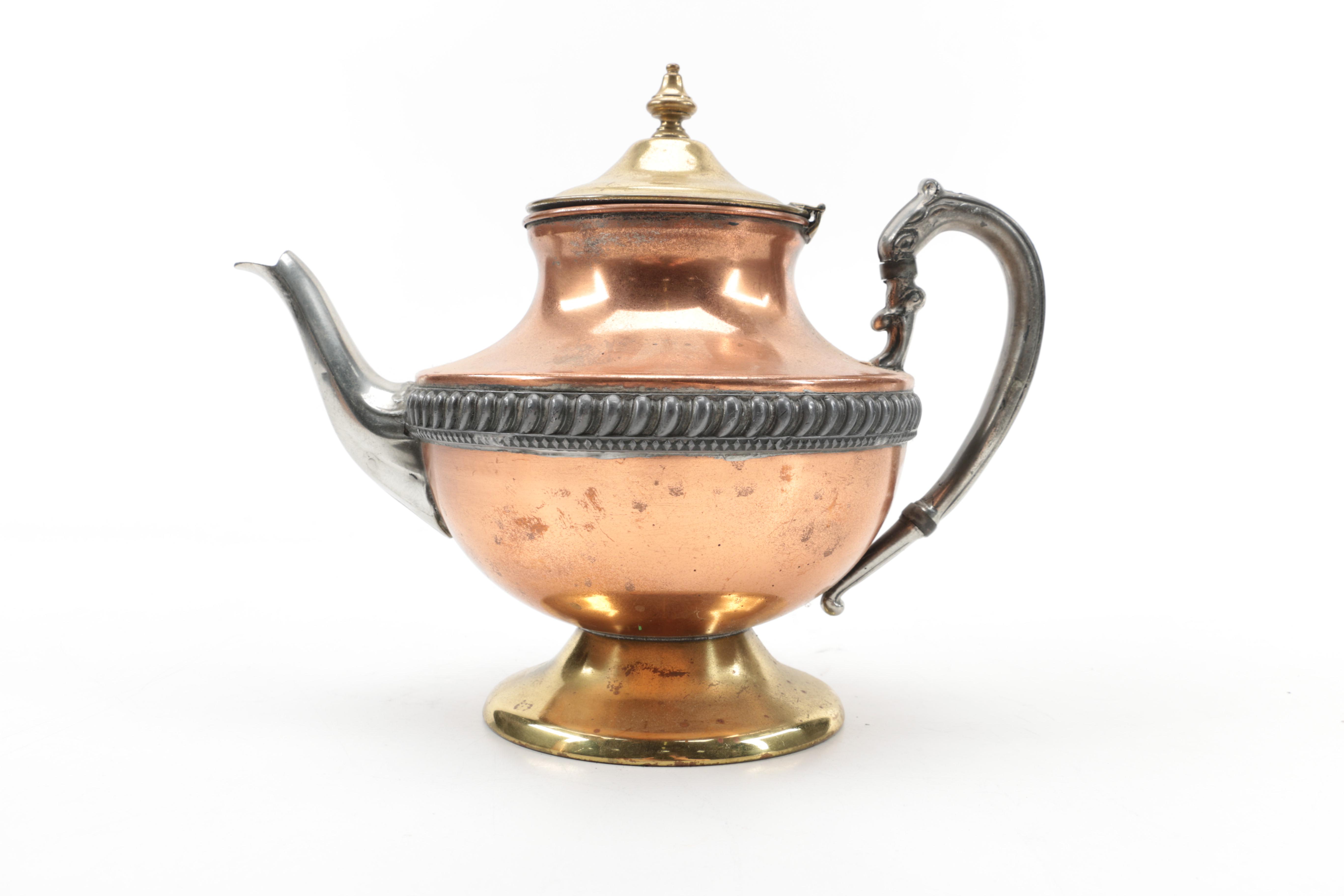 Vintage Copper Teapots and Kettles Including Manning & Bowman