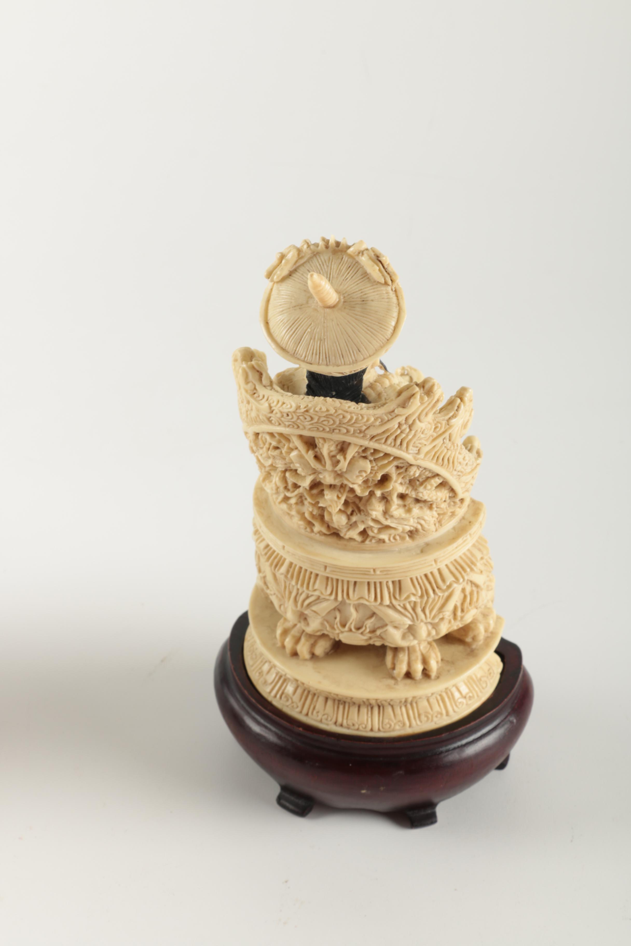 Resin Chinese Emperor and Empress Statuettes