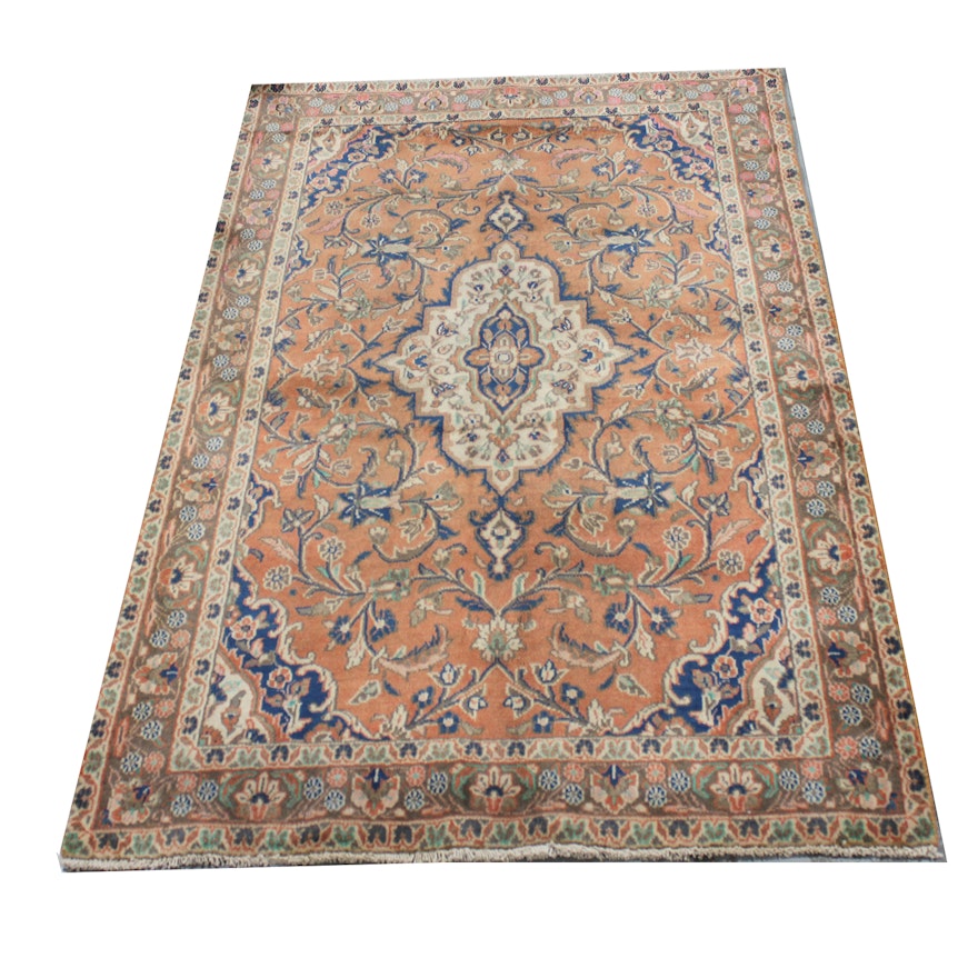 Hand-Knotted Semi-Antique Persian Mallayer Sarouk Rug