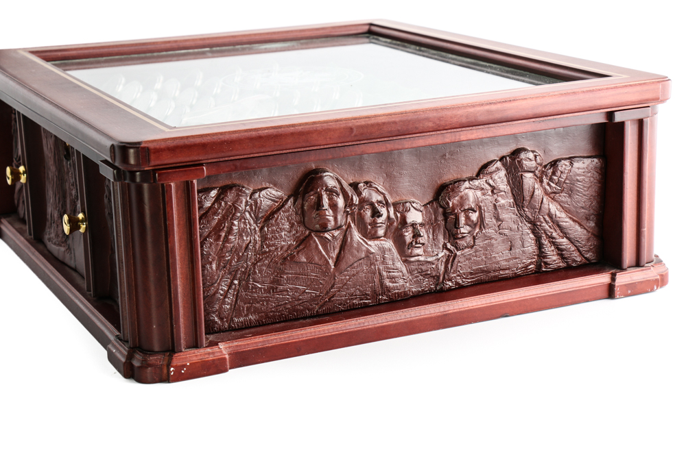 Wooden Display Chest of U.S. Statehood Quarters