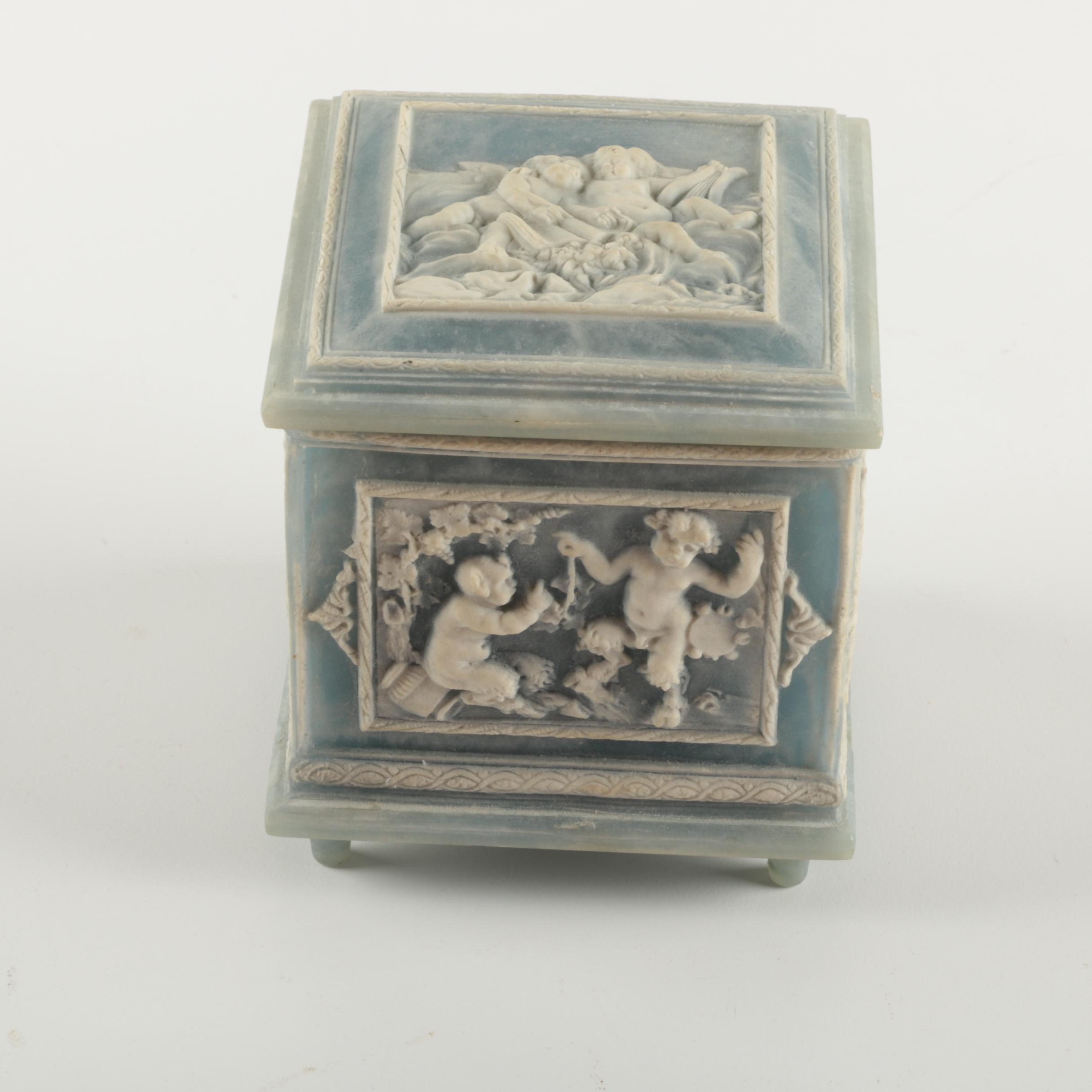 Vintage Incolay Resin Music Box