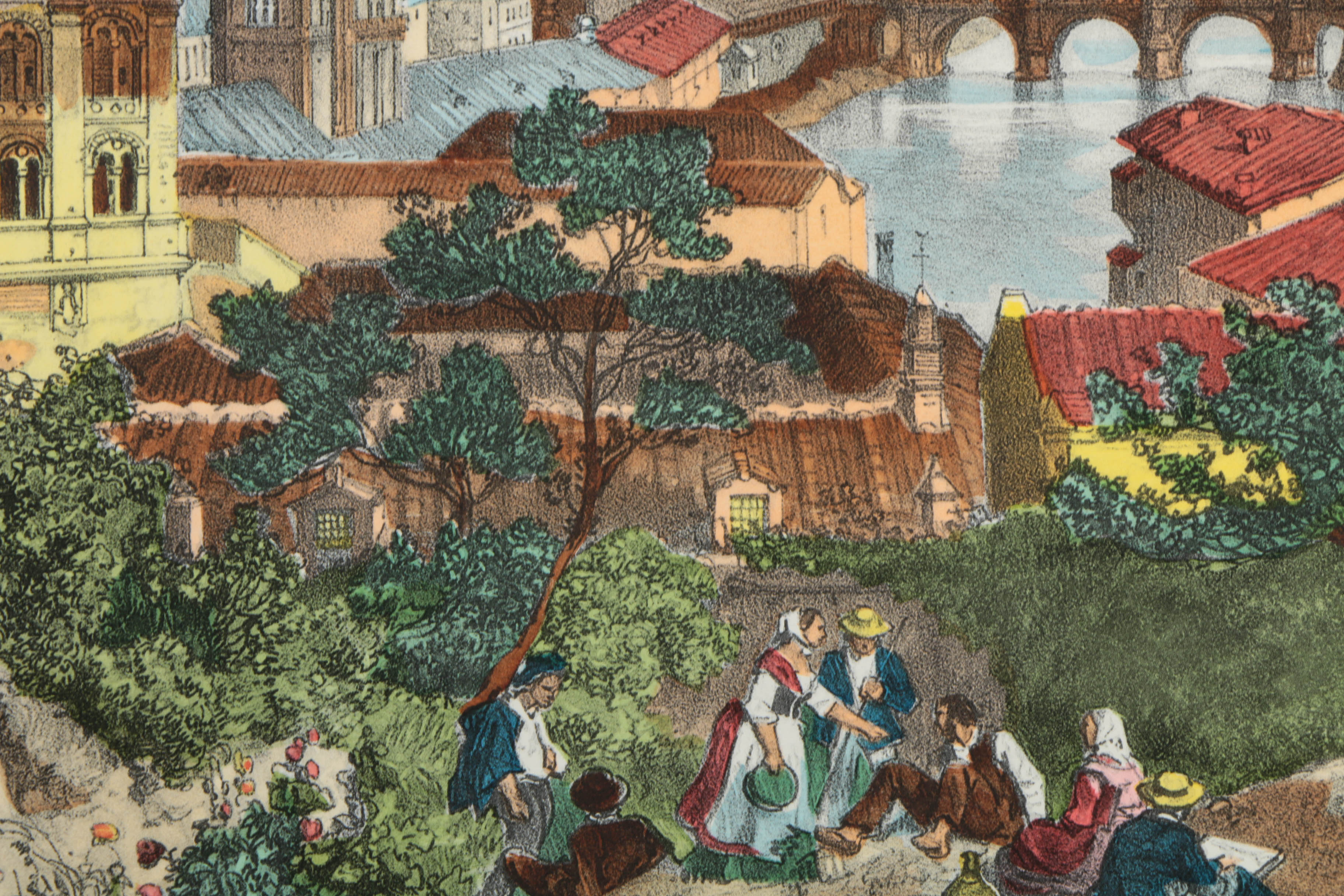 Collection of Hand-Colored Metzographs on Paper of Roman Architecture