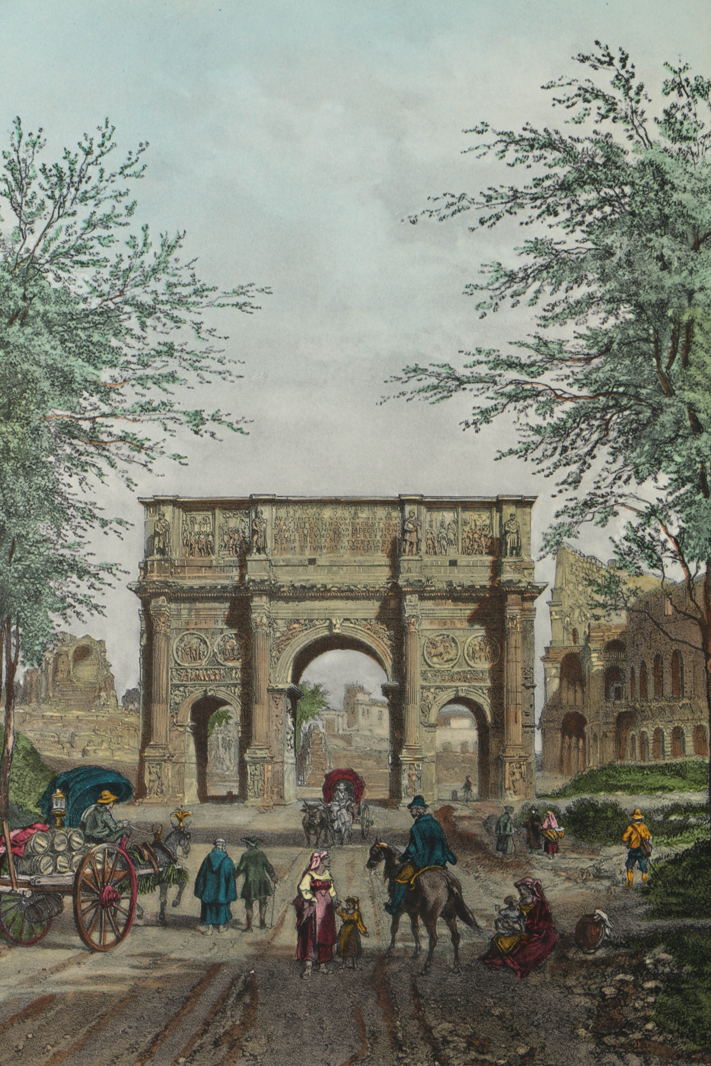 Collection of Hand-Colored Metzographs on Paper of Roman Architecture