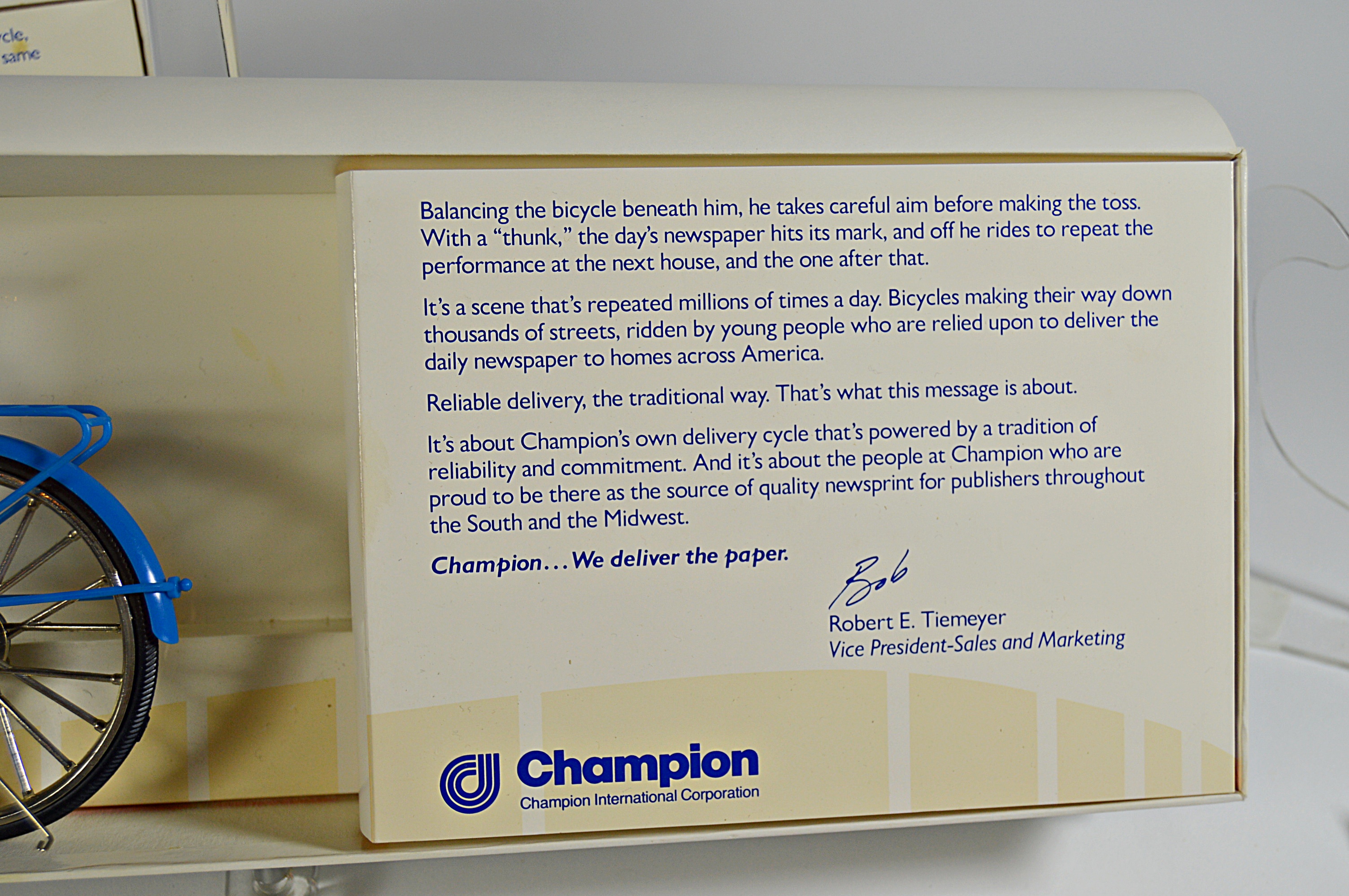 Limited Edition Champion Paper Promotional Model Bicycles