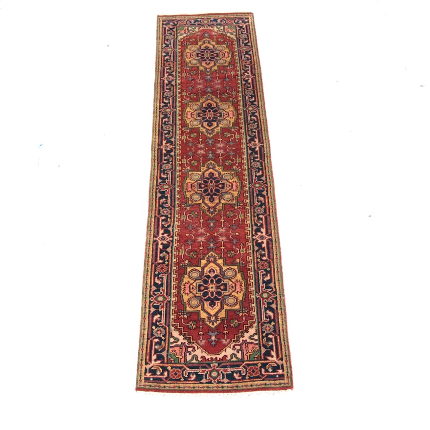 Hand-Knotted Indo-Heriz Carpet Runner