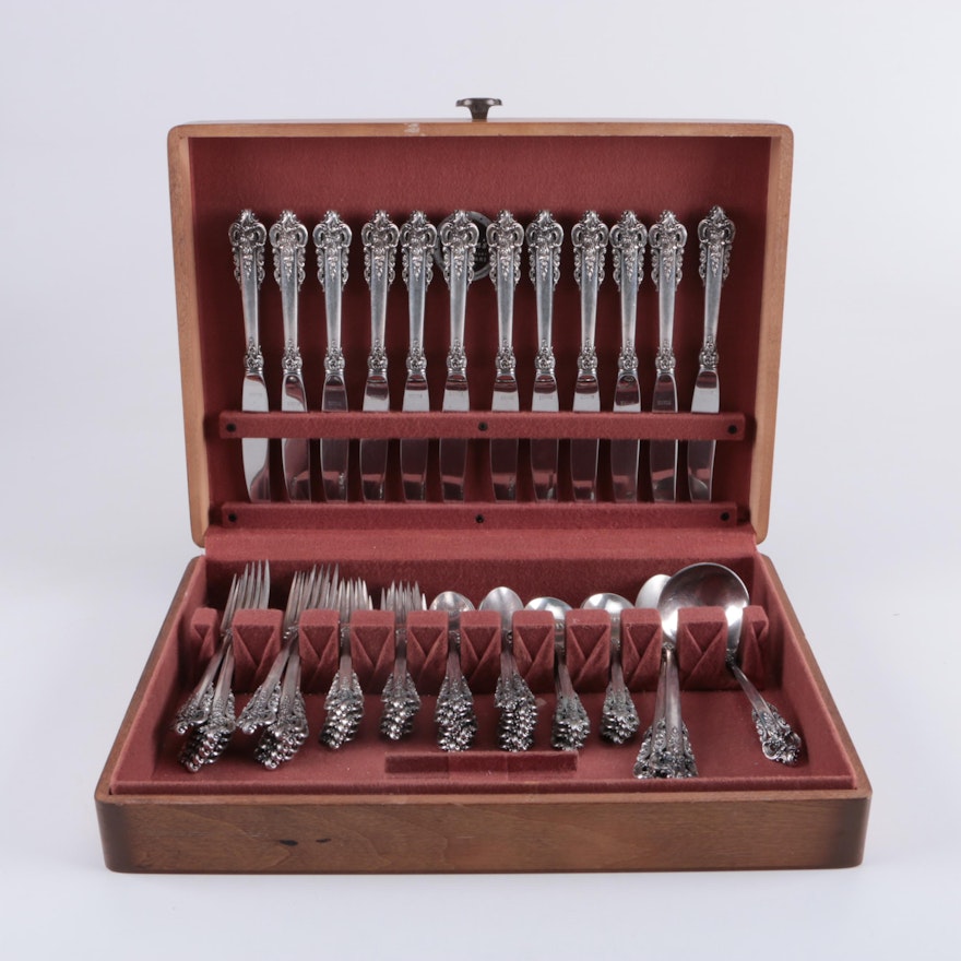 Wallace "Grand Baroque" Sterling Silver Flatware in Chest