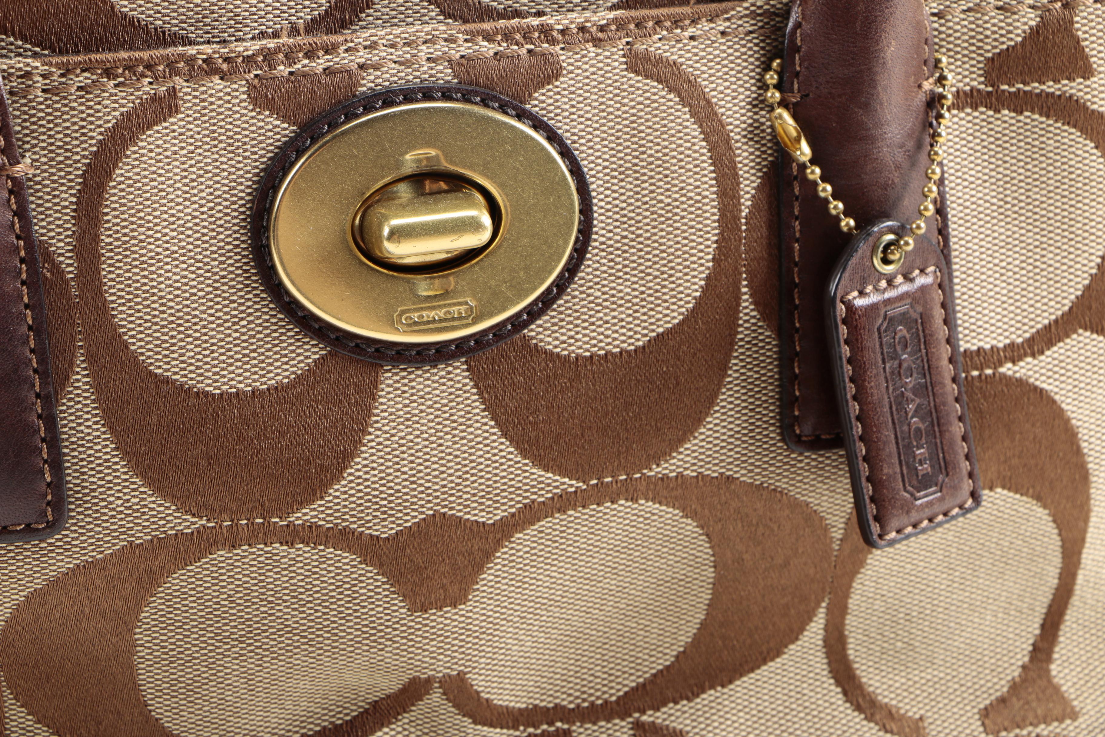 Coach Khaki Signature Madeline Shoulder Bag