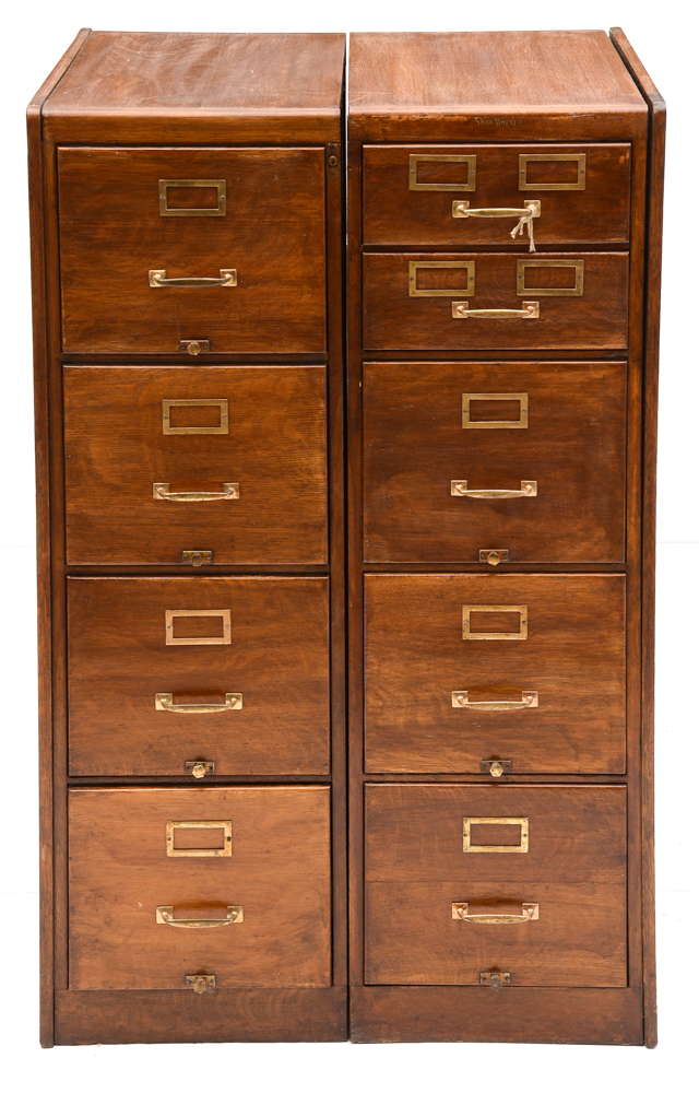 Shaw Walker Oak Double File Cabinet