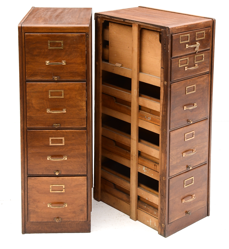 Shaw Walker Oak Double File Cabinet
