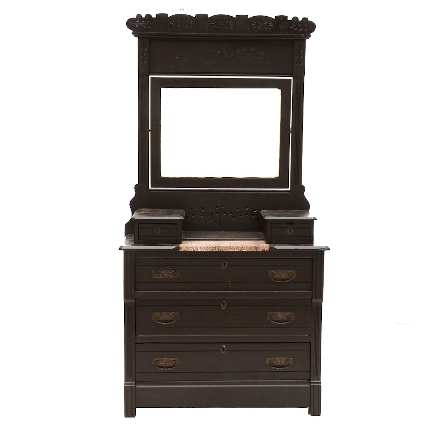 Eastlake Walnut Dresser with Mirror