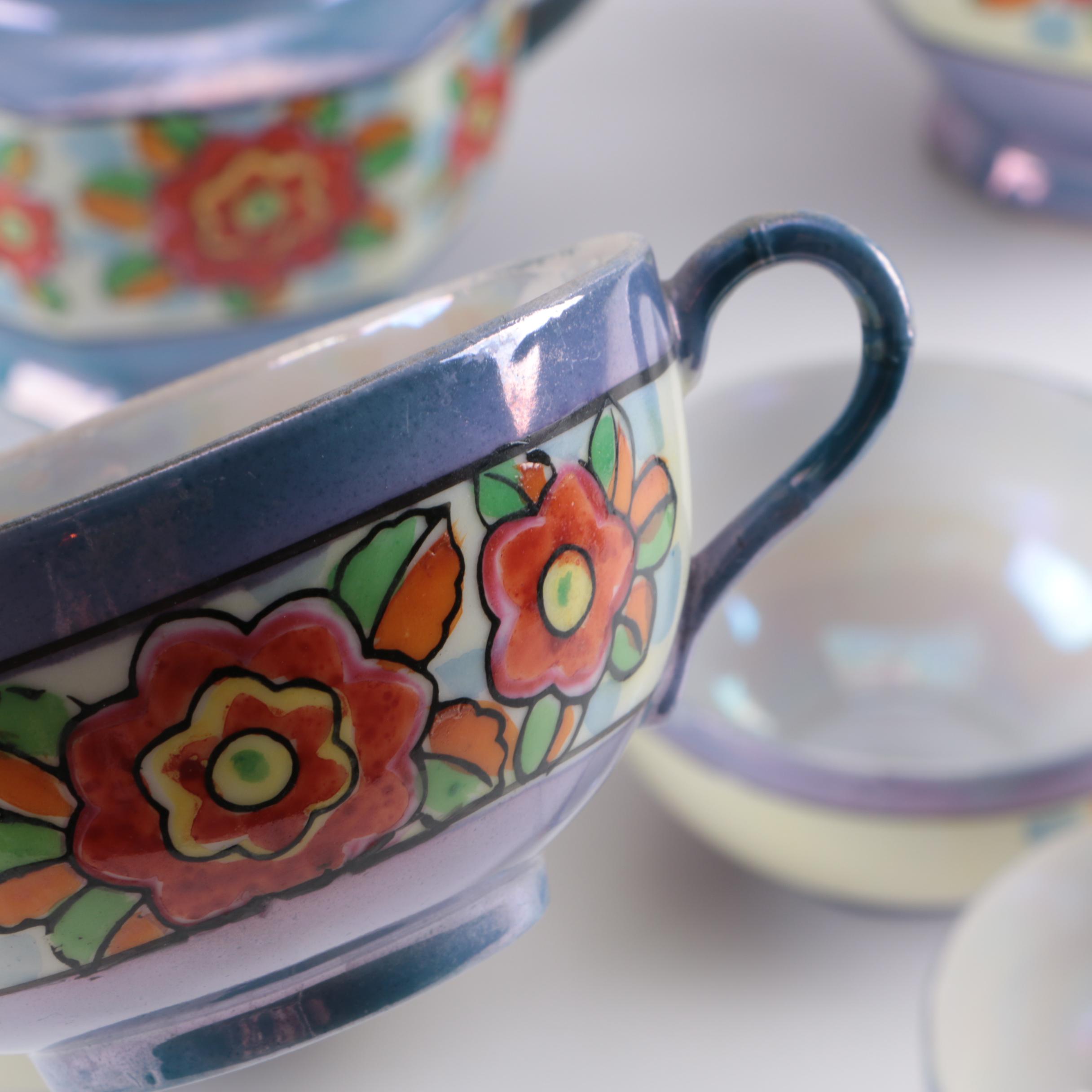 Japanese Takito Lusterware Tea Service
