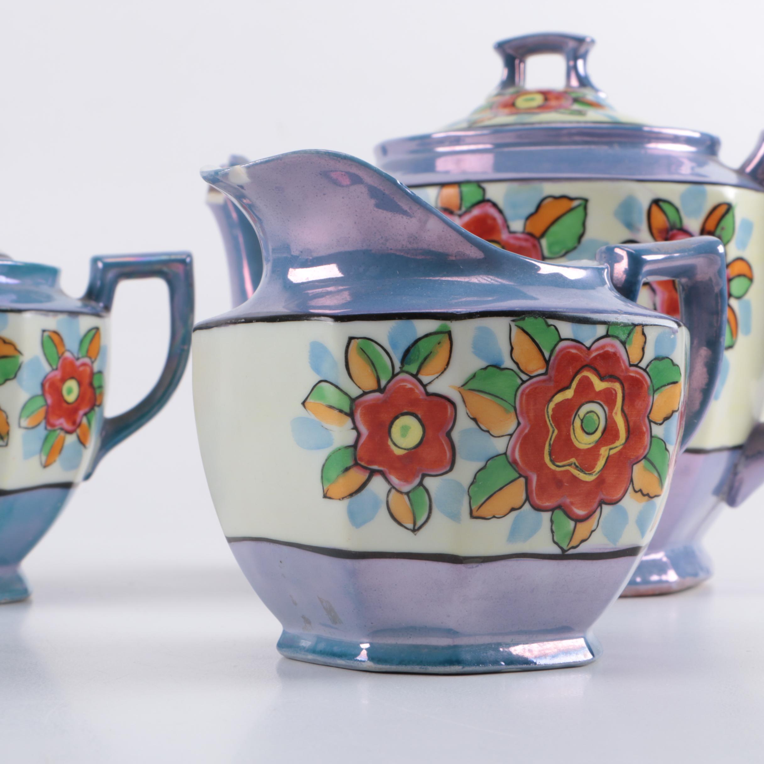 Japanese Takito Lusterware Tea Service