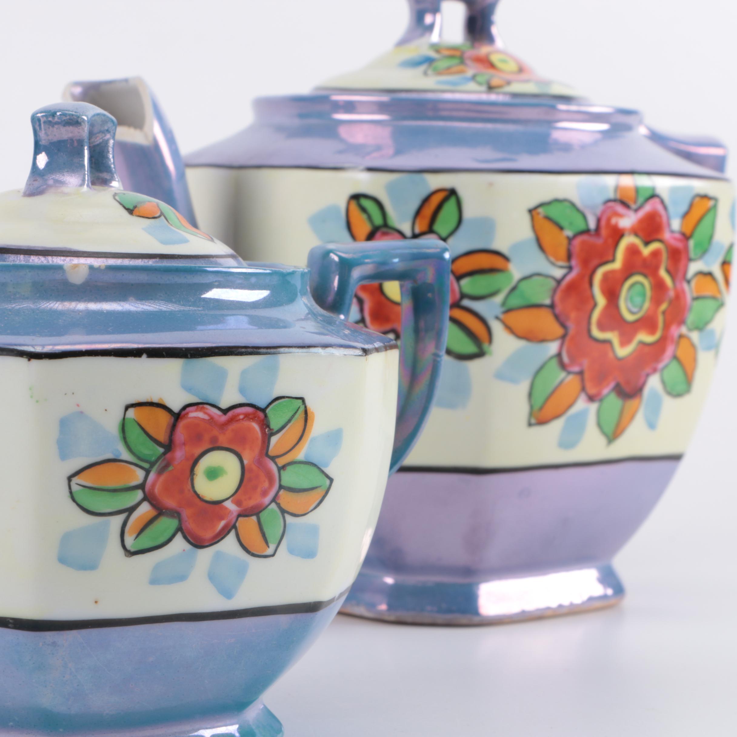 Japanese Takito Lusterware Tea Service