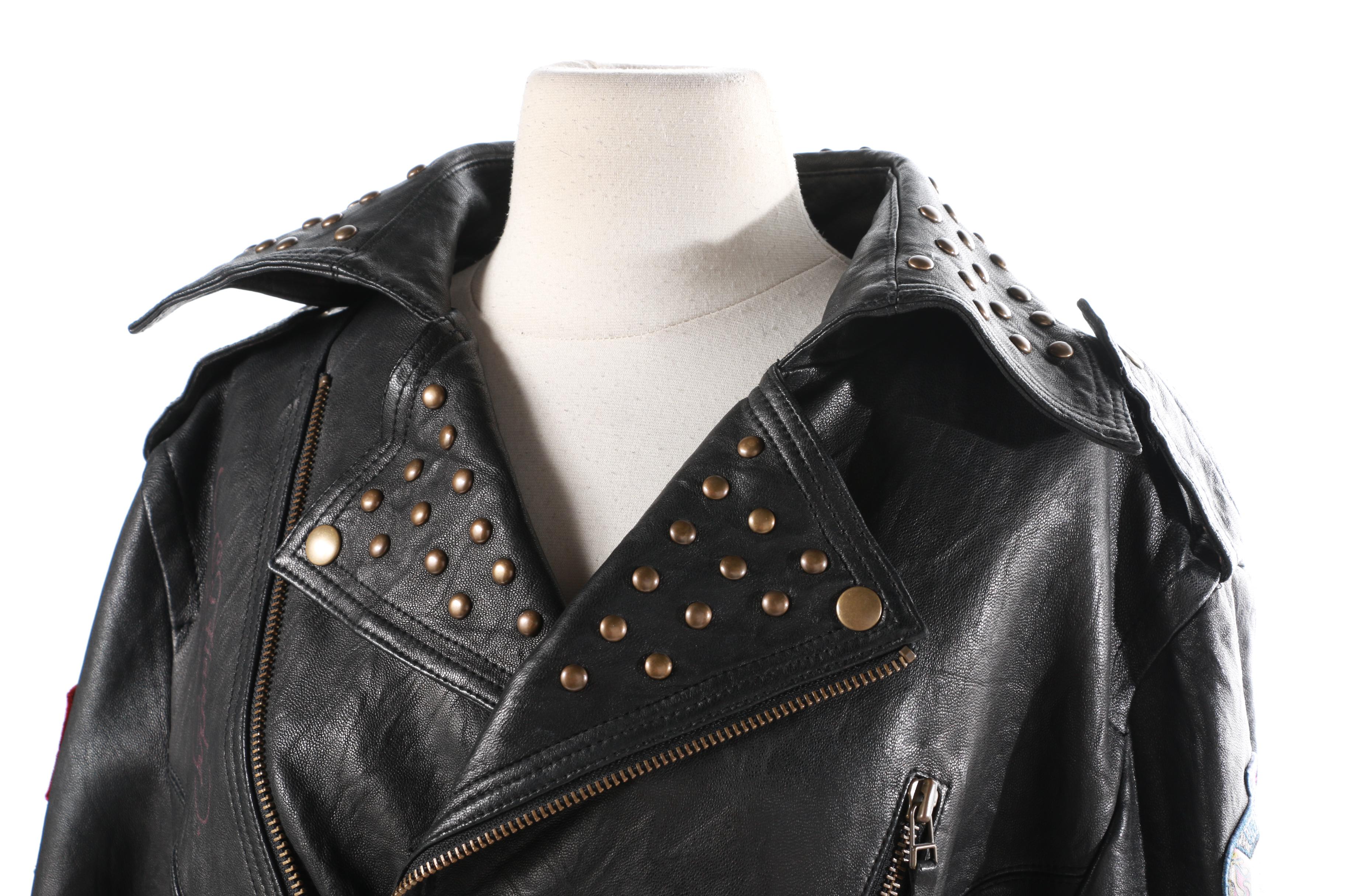 Ed Hardy Christian Audigier Men's Leather Iron Lords Jacket