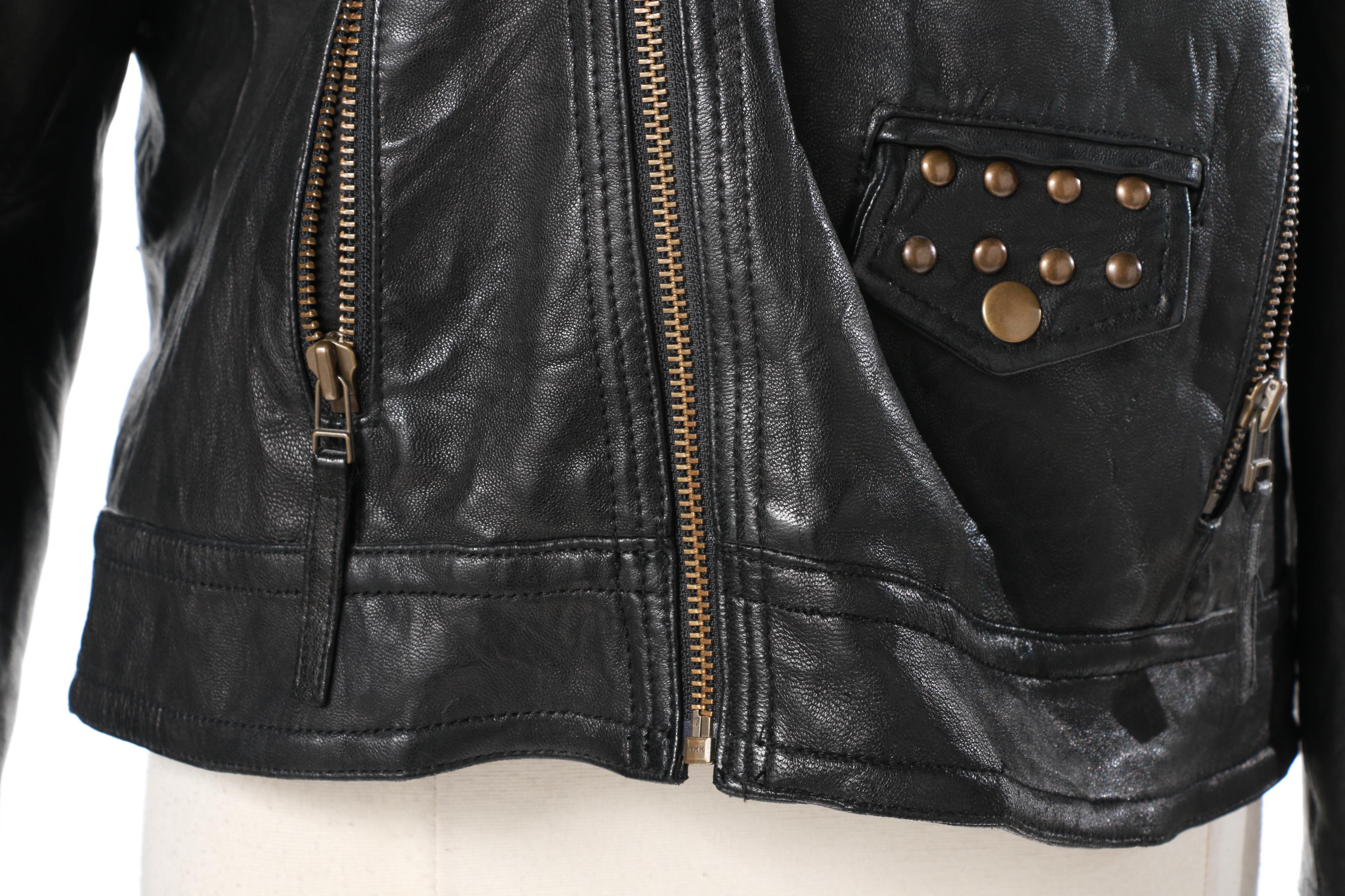 Ed Hardy Christian Audigier Men's Leather Iron Lords Jacket