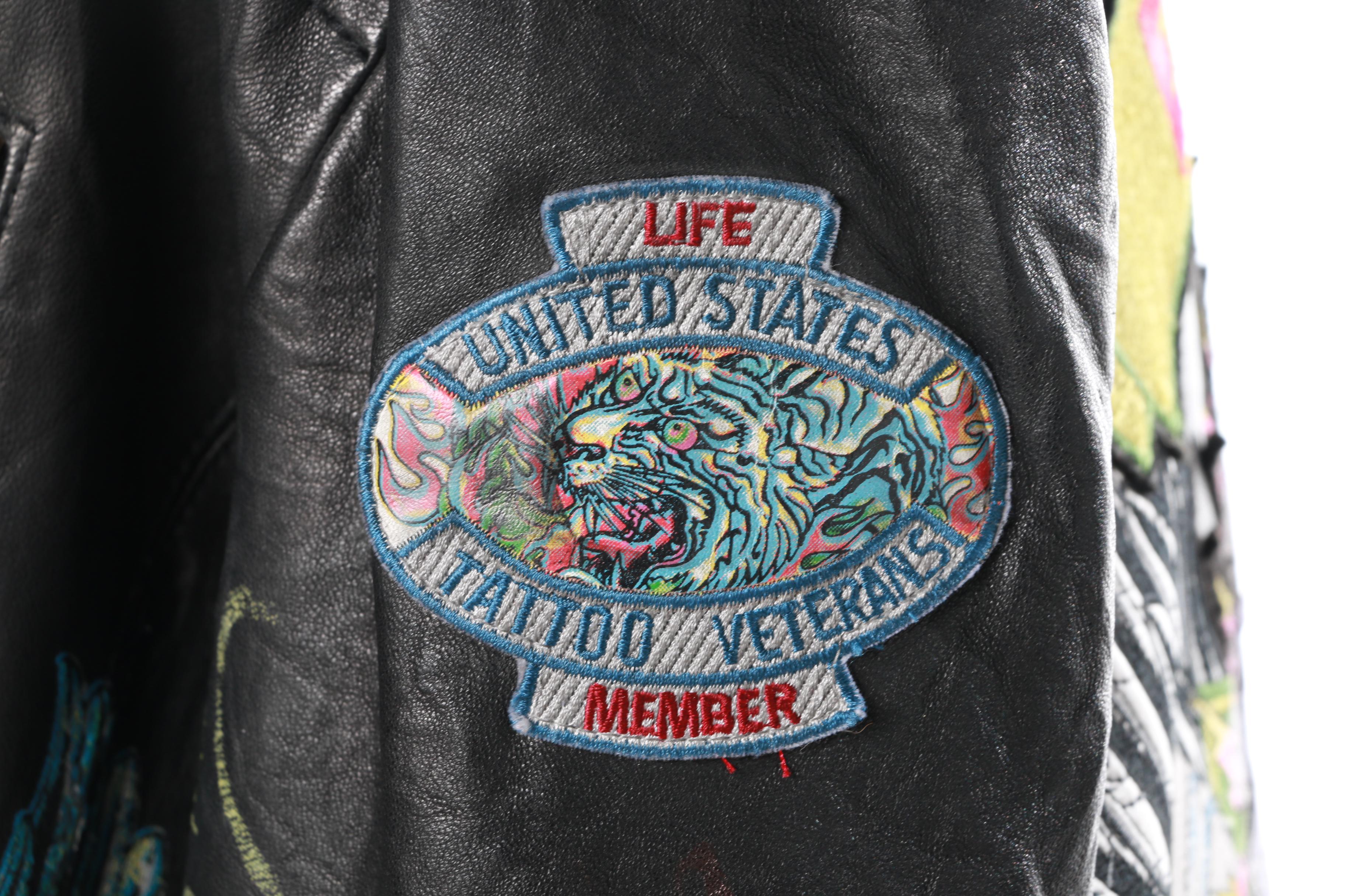 Ed Hardy Christian Audigier Men's Leather Iron Lords Jacket