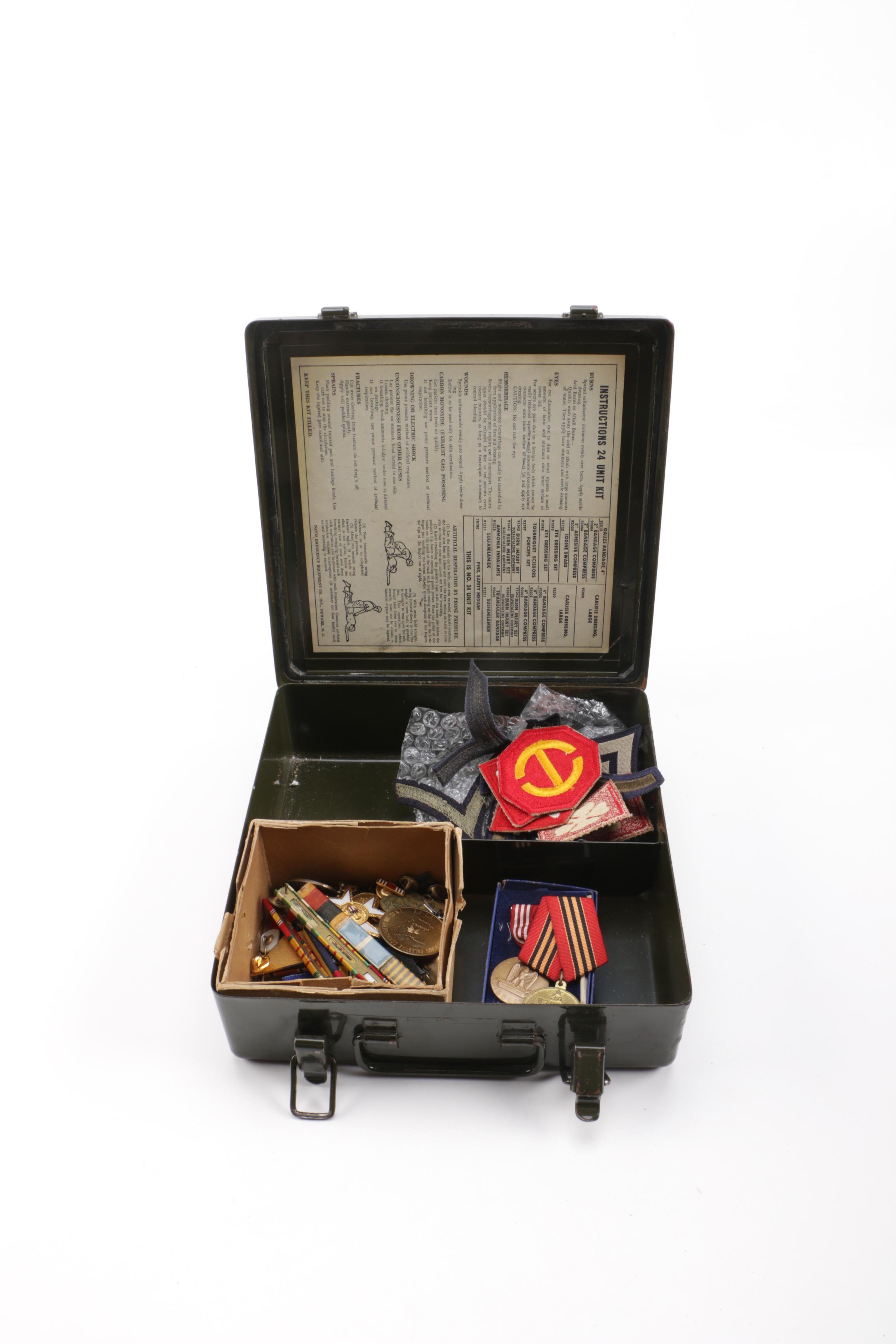 Collection of Patches and Medals Including USSR "For Capture of Berlin"