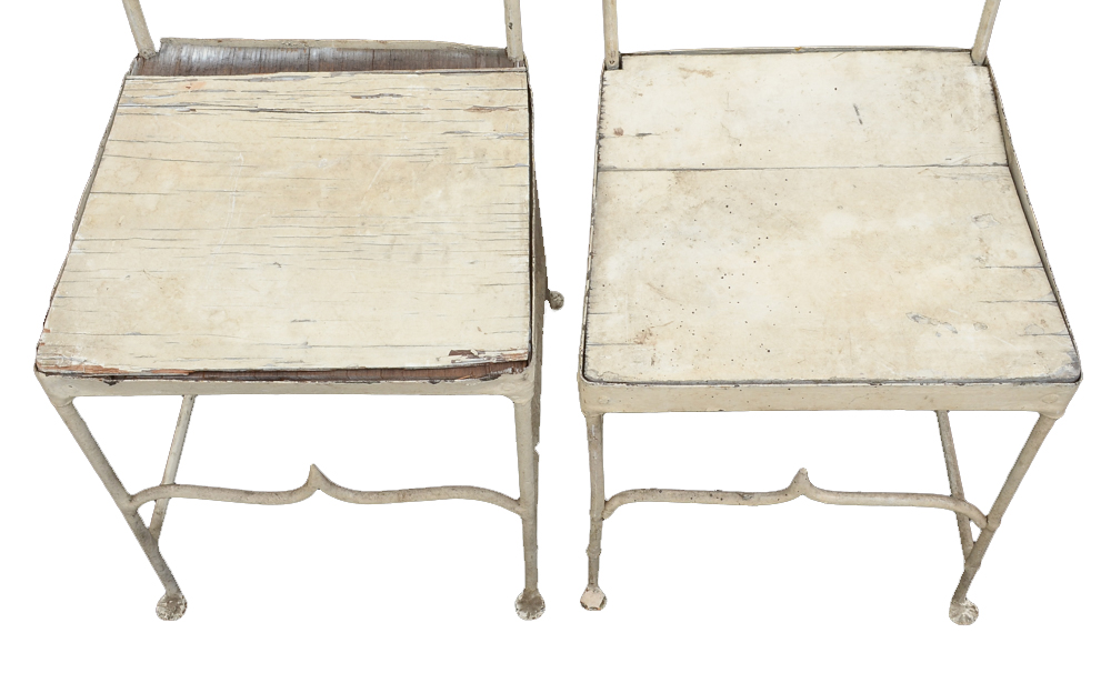 Set of Four Antique Wrought Iron Patio Side Chairs