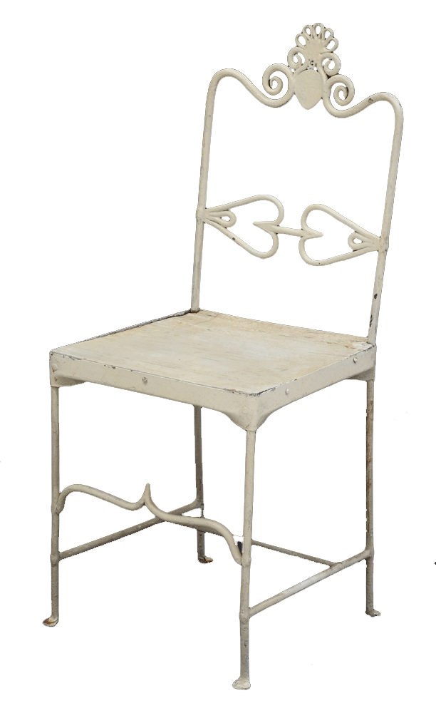 Set of Four Antique Wrought Iron Patio Side Chairs