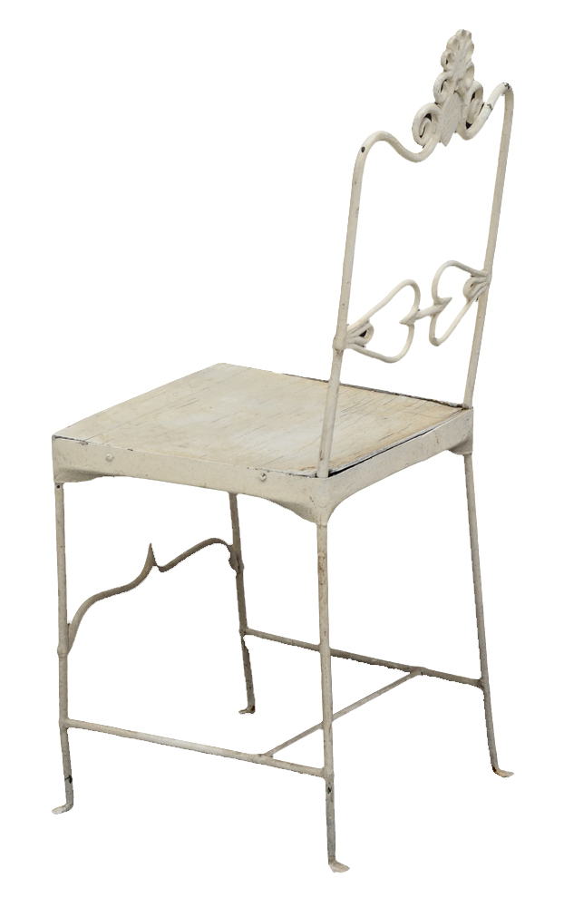 Set of Four Antique Wrought Iron Patio Side Chairs