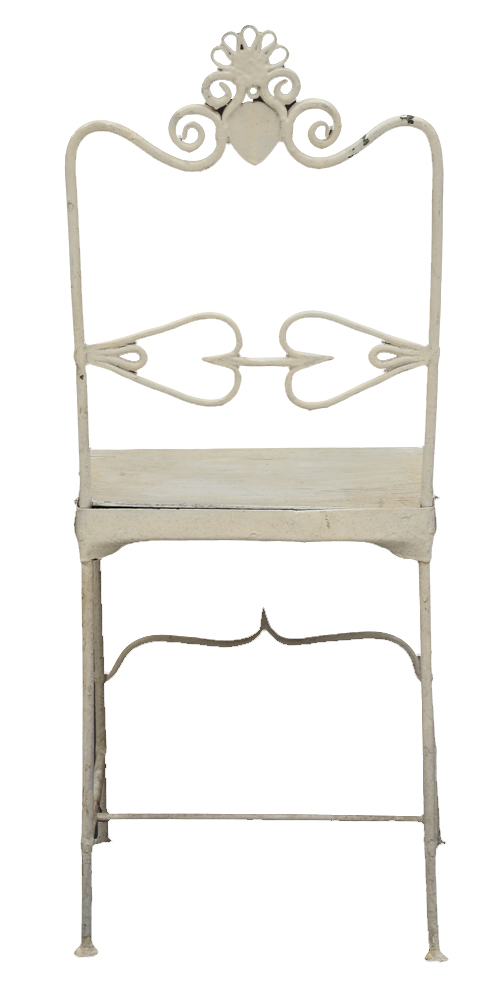 Set of Four Antique Wrought Iron Patio Side Chairs