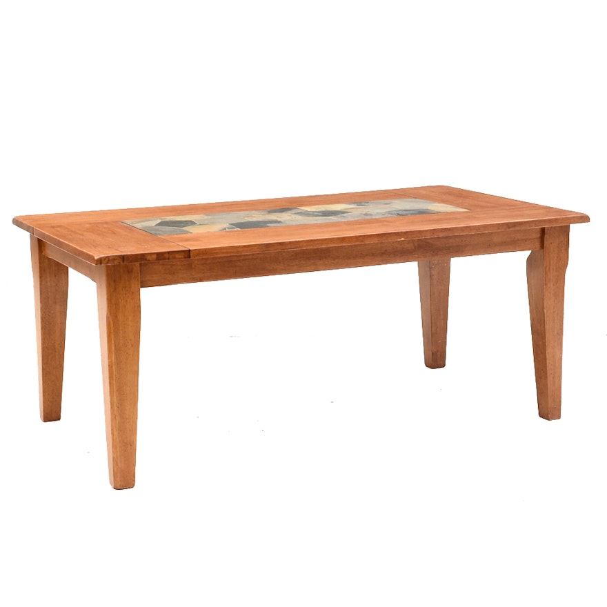 Alder Dining Table with Inset Slate Tile Top