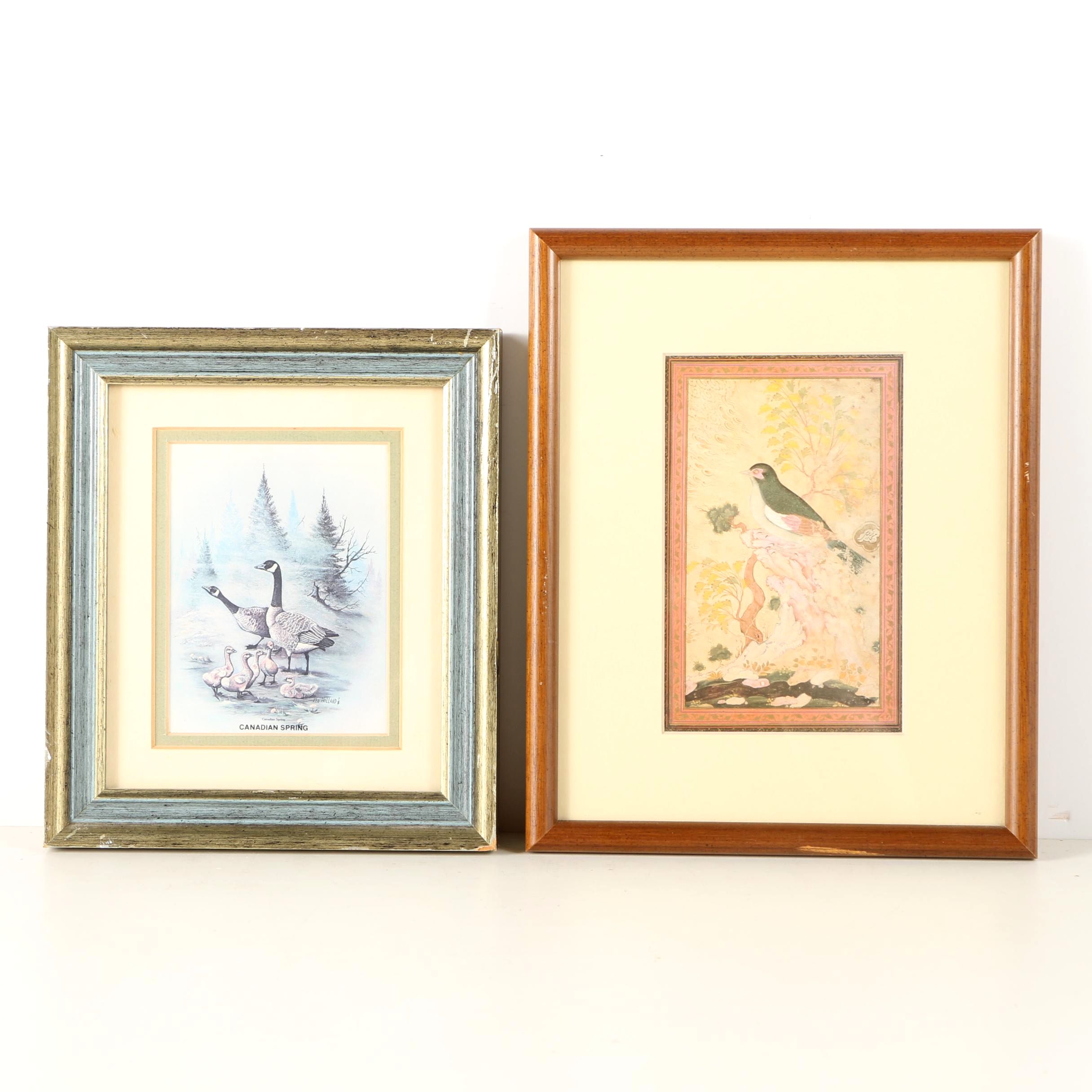 Offset Lithographs of Birds Featuring "Canadian Spring" After Ken Holland