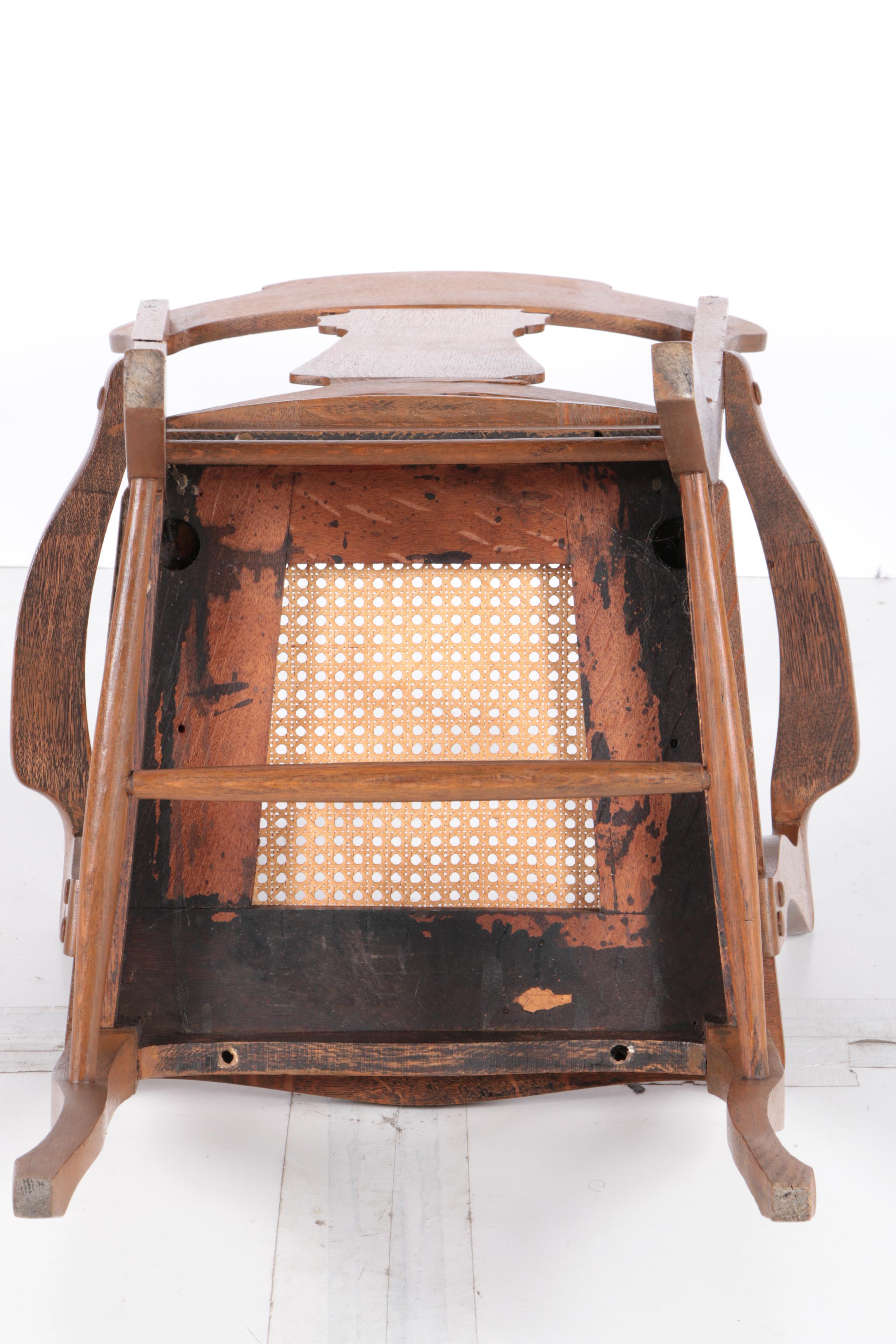 Rococo Revival Style Tiger Oak Armchair