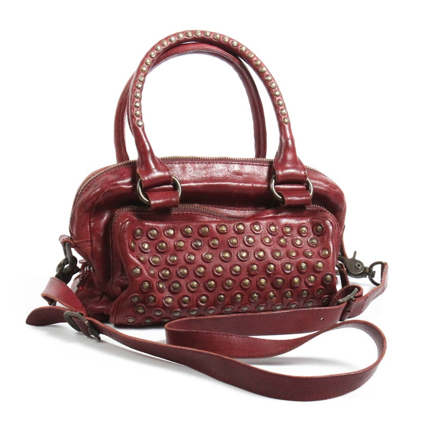 Frye Burgundy Leather Crossbody Handbag