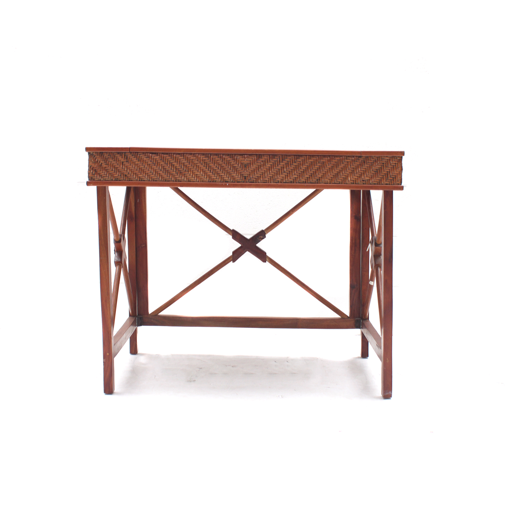 Rattan and Birch Desk