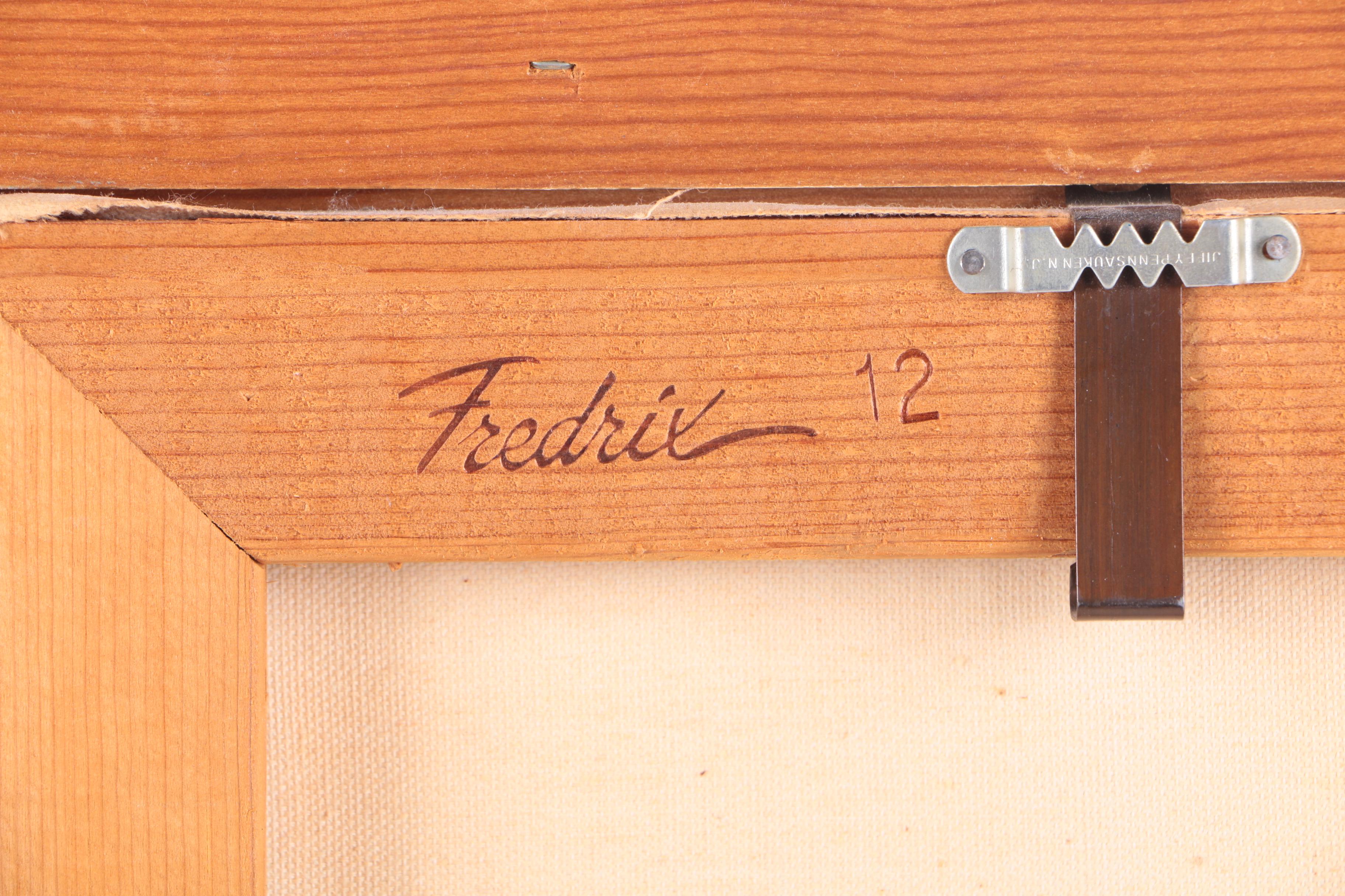 June 1981 Acrylic Painting on Canvas of Winter Landscape with Snow Covered Trees