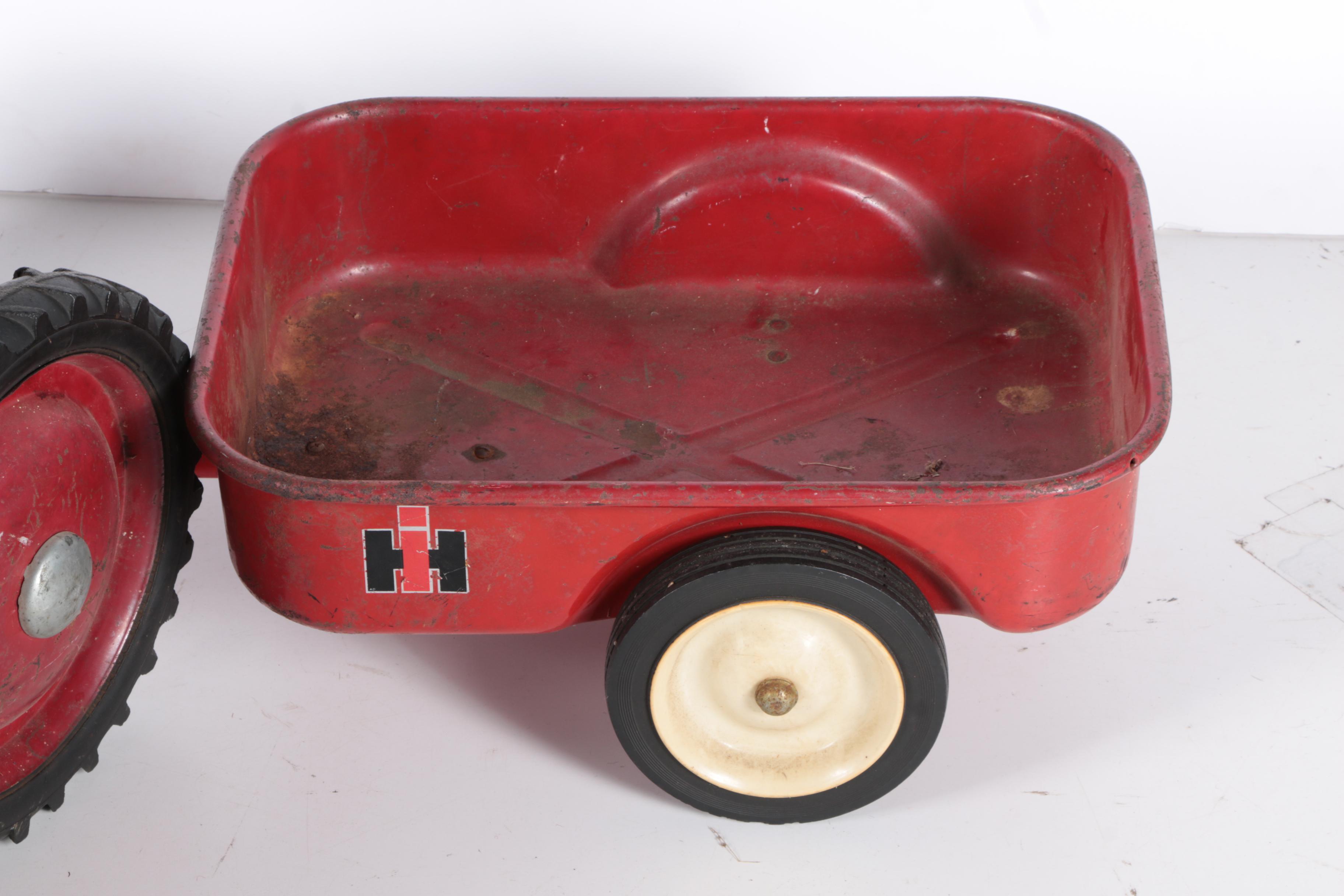 1970s Ertl International Harvester Tractor Pedal Car with Wagon