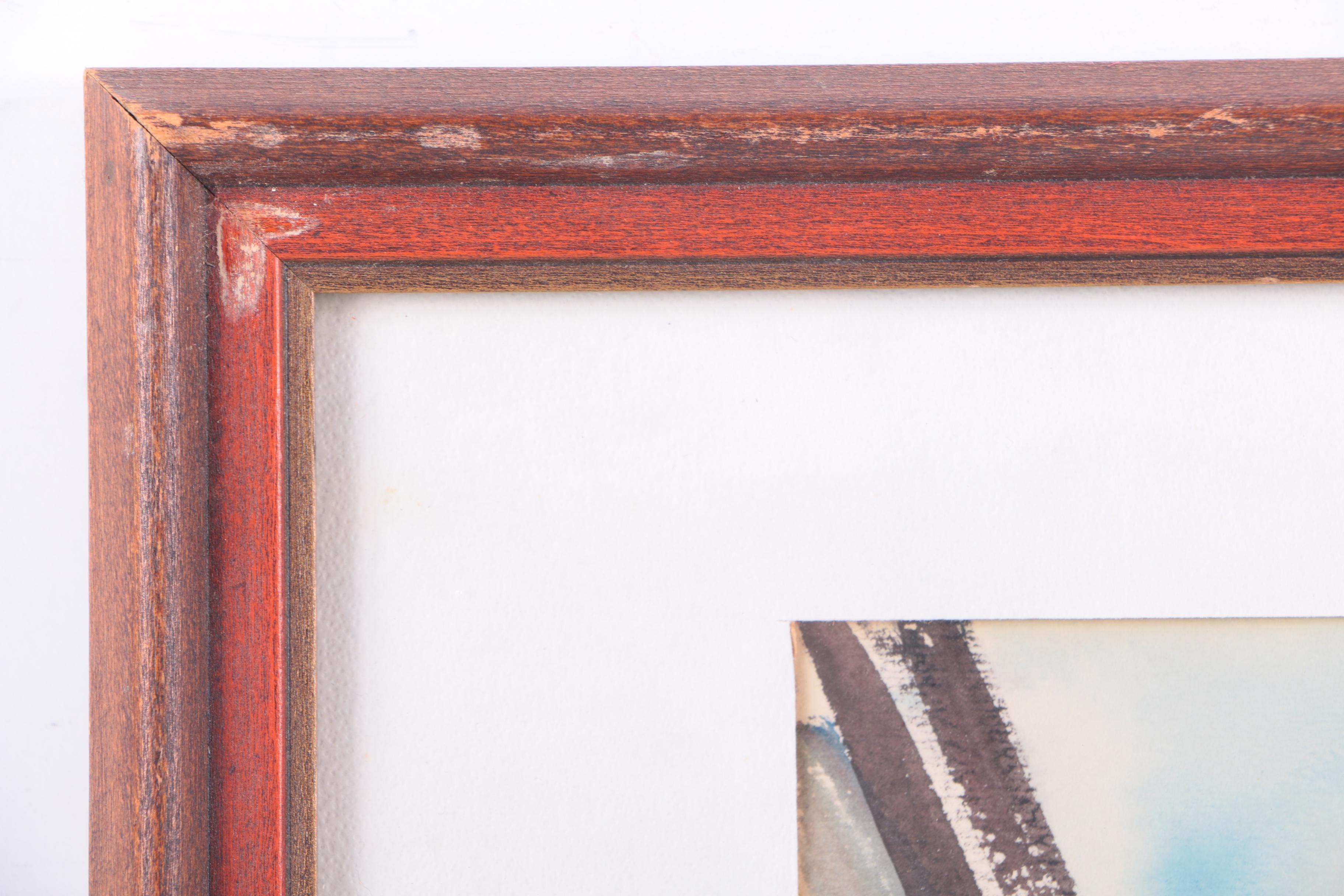 Two Nestor Frugé Watercolor Paintings on Paper of European Street Scenes