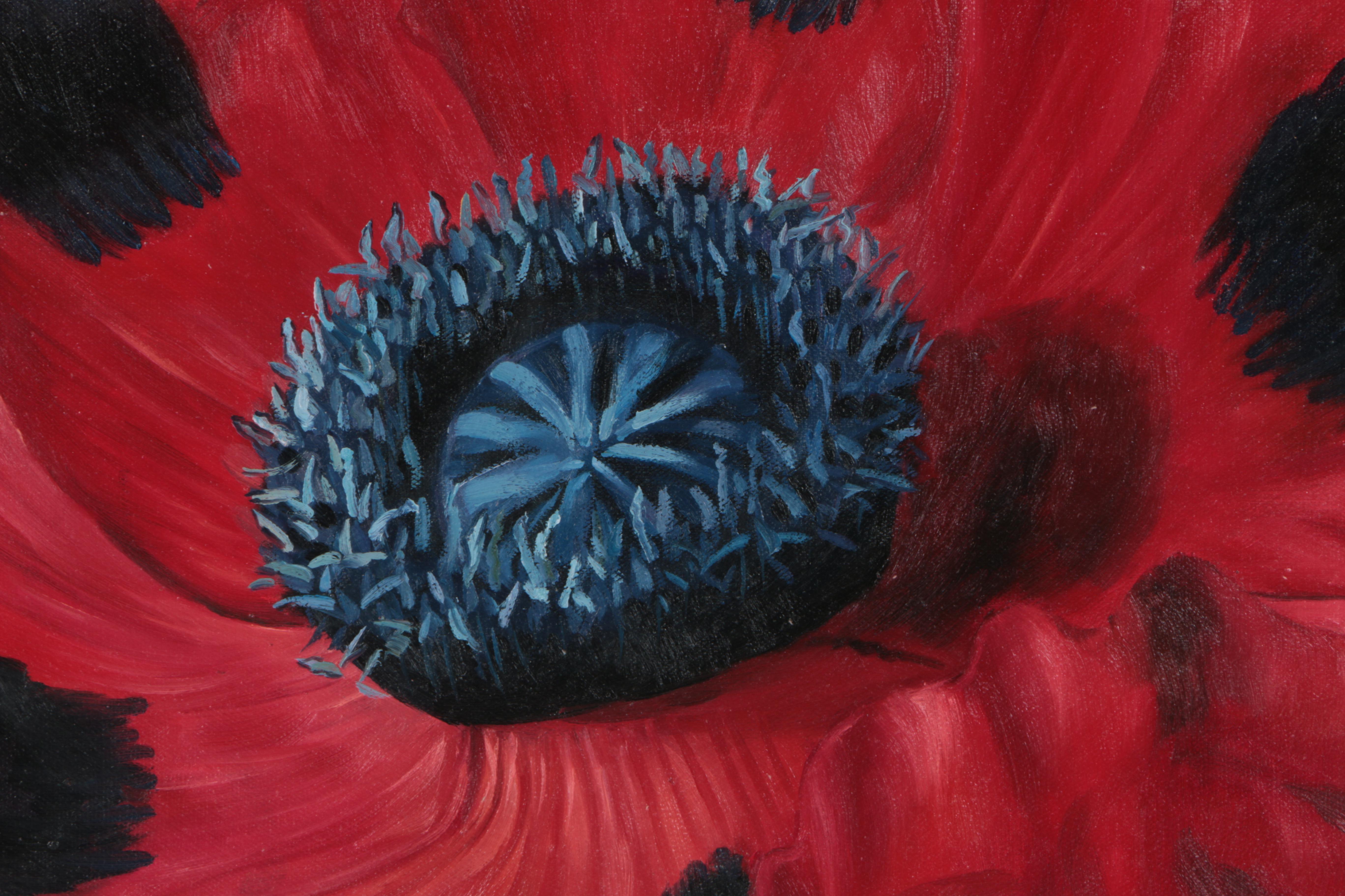 Dutch Touch Art Company Oil Painting on Canvas of Poppy Flower