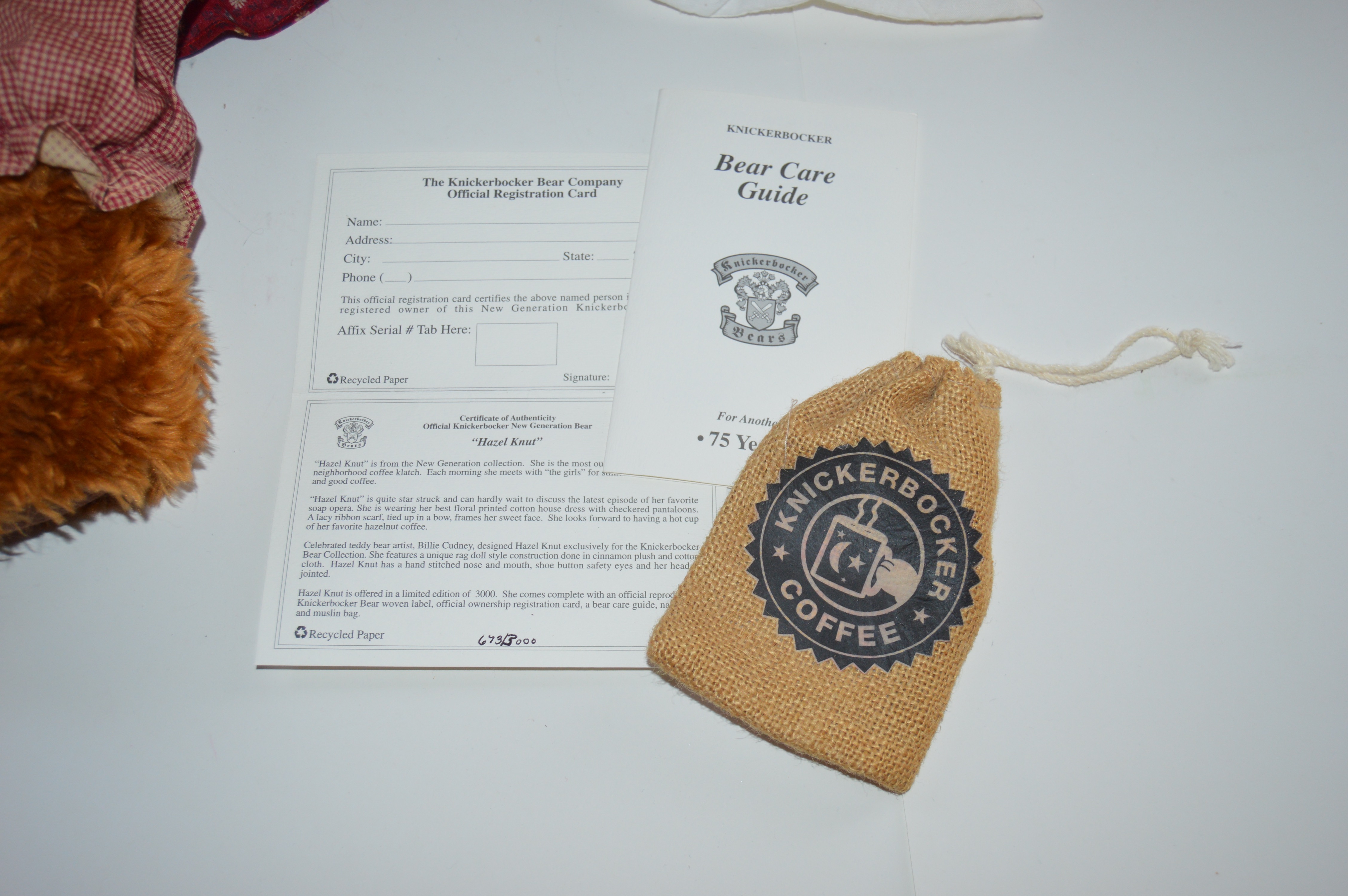 Knickerbocker "Hazel Nut" Teddy Bear