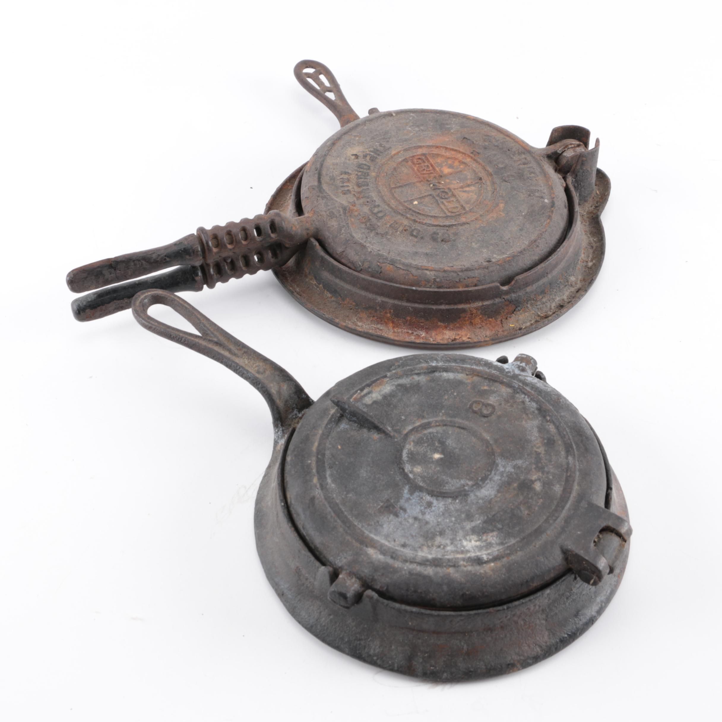 Vintage Cast Iron Waffle Irons, Including Griswold