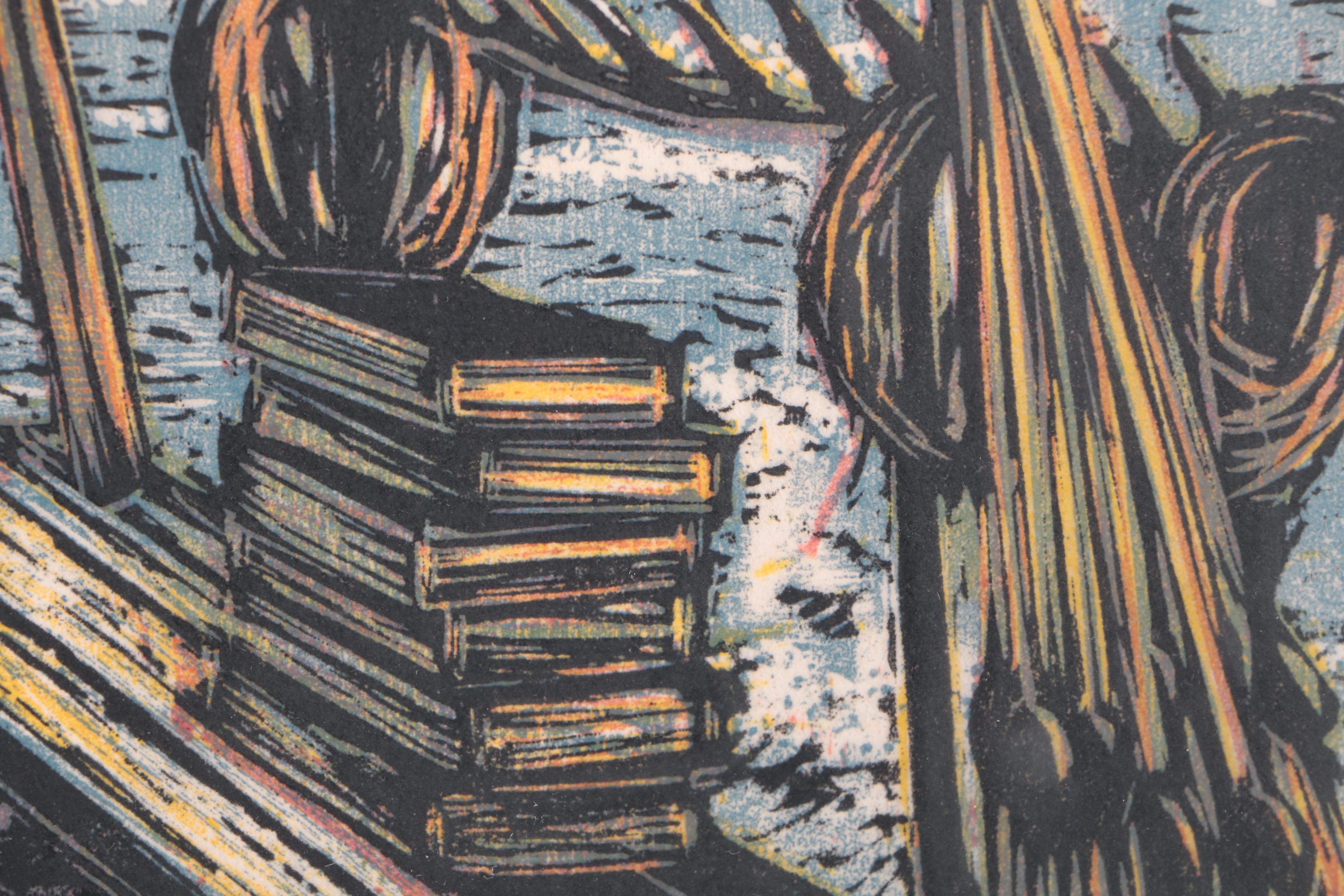 Tapio Haili Limited Edition Serigraph on Paper of Ship Scene