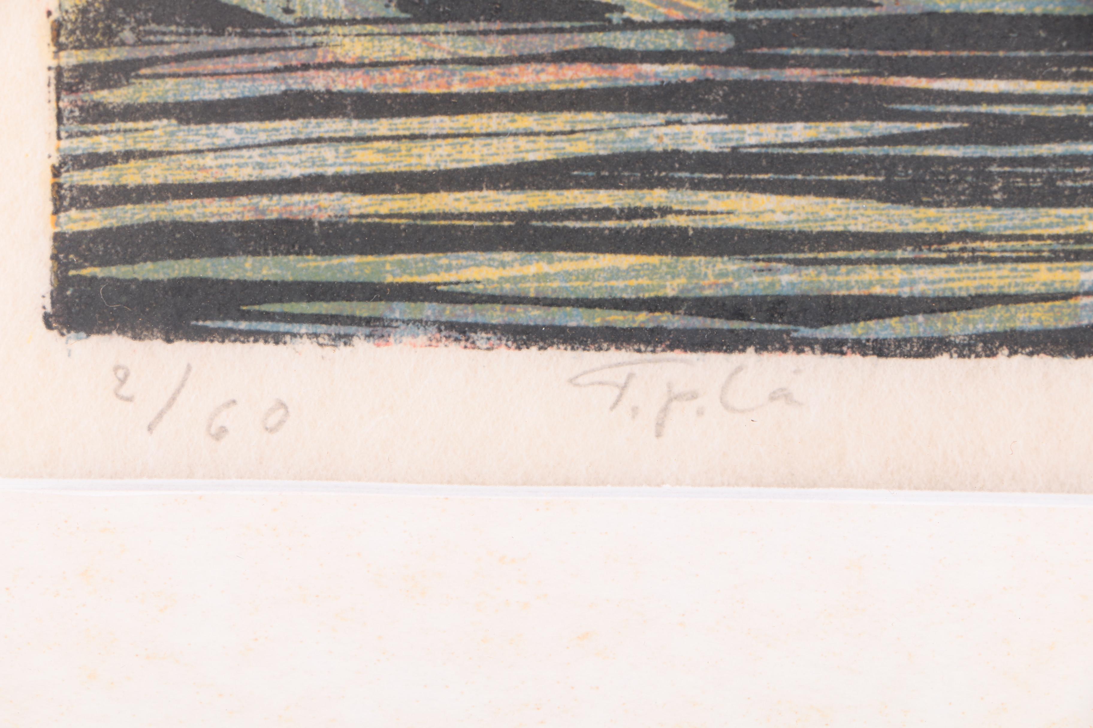 Tapio Haili Limited Edition Serigraph on Paper of Ship Scene